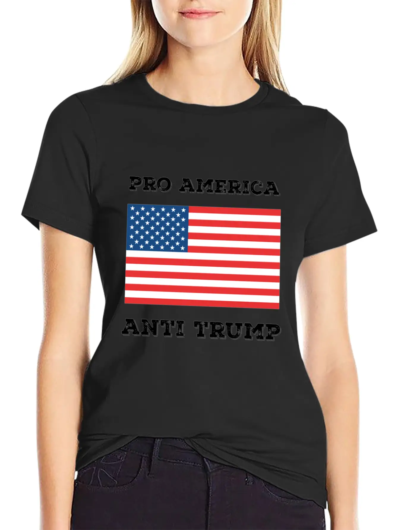 Pro America Anti Trump Modern Fit Casual T-Shirt ��� Clean And Versatile Design