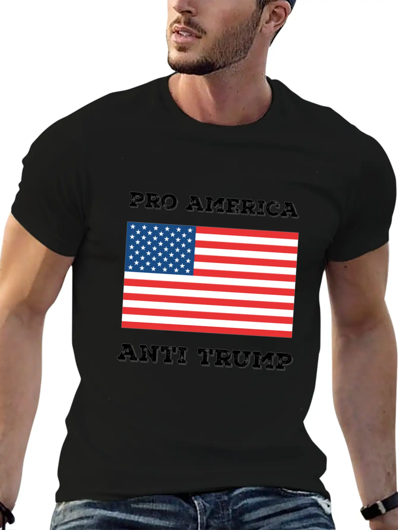 Pro America Anti Trump Modern Fit Casual T-Shirt ��� Clean And Versatile Design