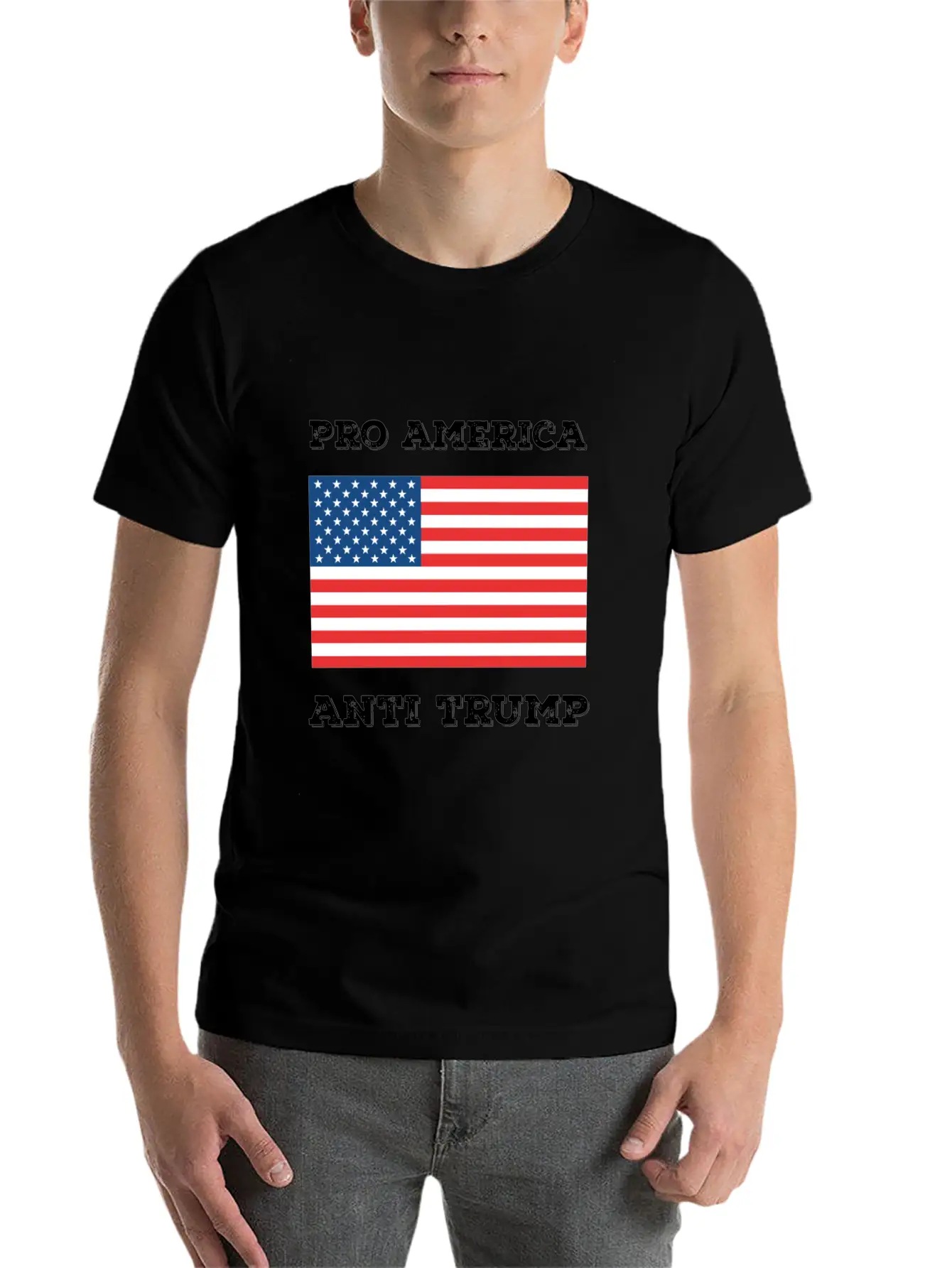 Pro America Anti Trump Modern Fit Casual T-Shirt ��� Clean And Versatile Design