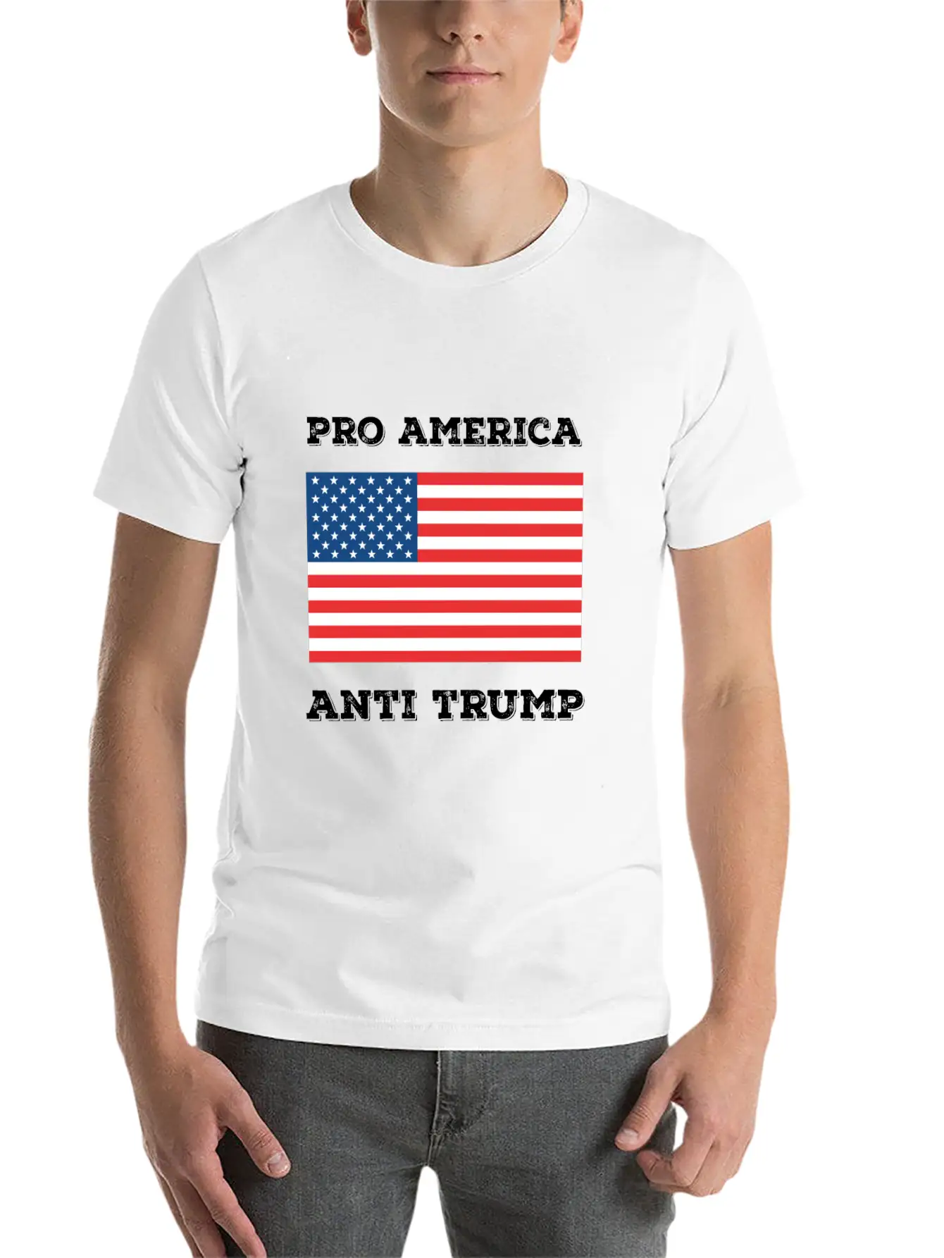Pro America Anti Trump Modern Fit Casual T-Shirt ��� Clean And Versatile Design