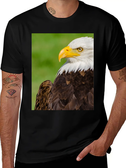 Profile Of A Bald Eagle Resting On A Sunny Day Lightweight Cotton T-Shirt – Daily Comfort Graphic Shirt