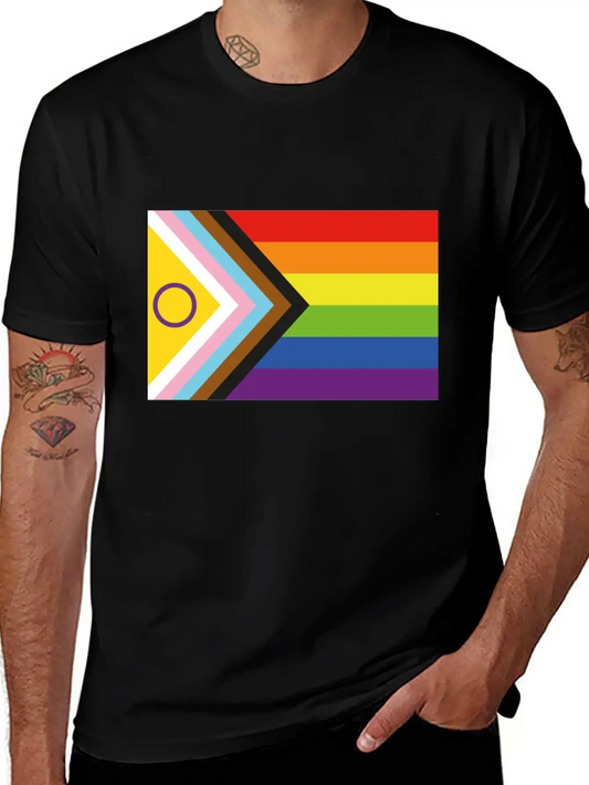 Progressive Pride Flag Relaxed Everyday Tee – Lightweight And Durable Cotton