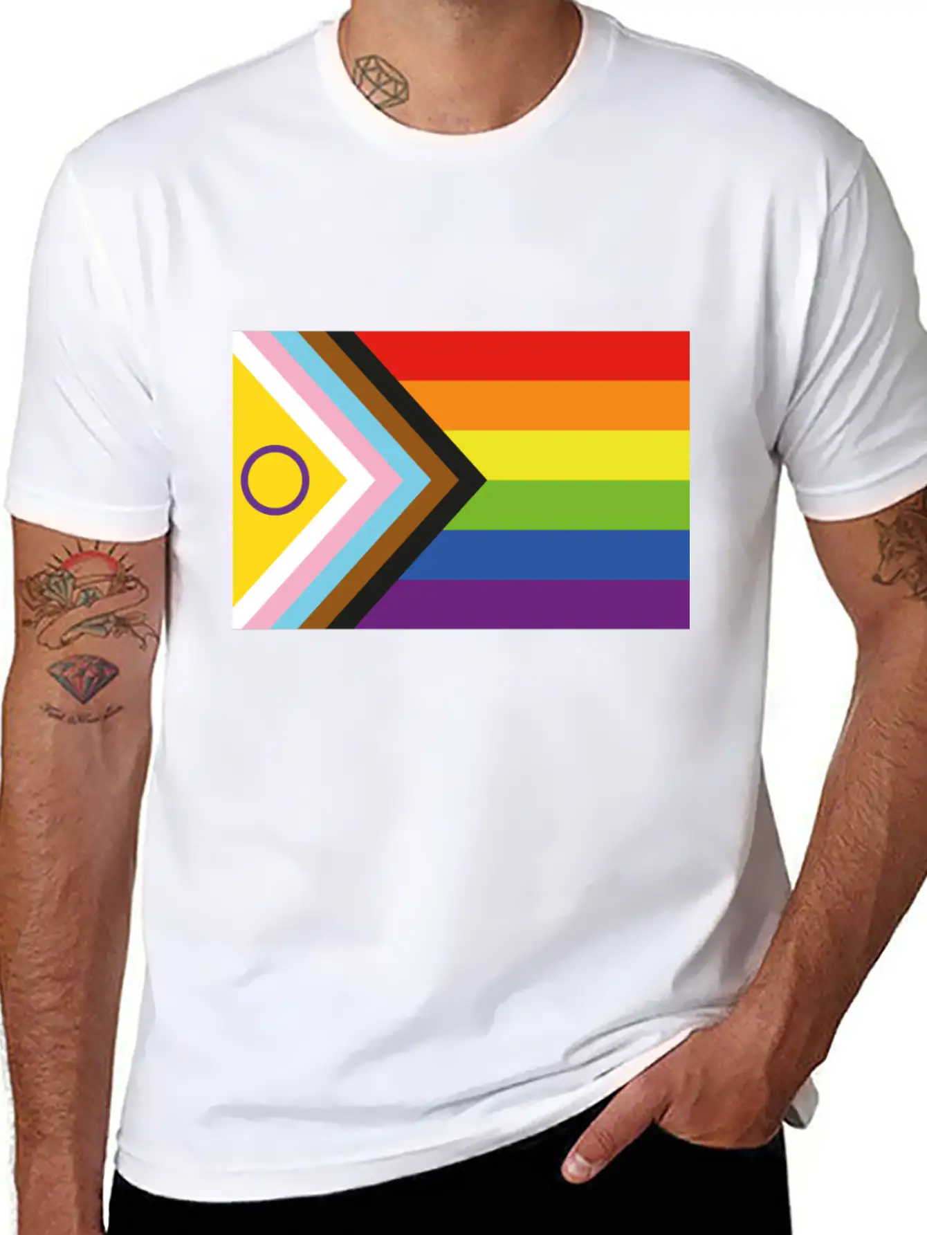 Progressive Pride Flag Relaxed Everyday Tee – Lightweight And Durable Cotton