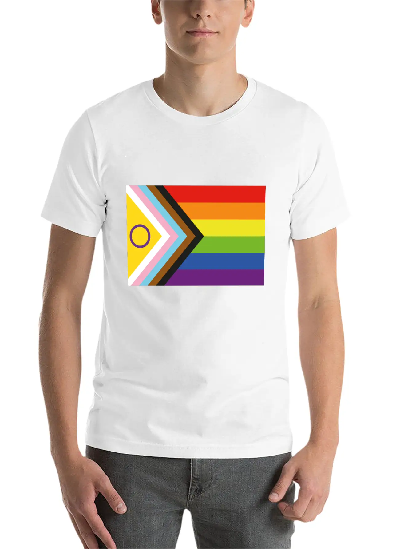Progressive Pride Flag Relaxed Everyday Tee – Lightweight And Durable Cotton