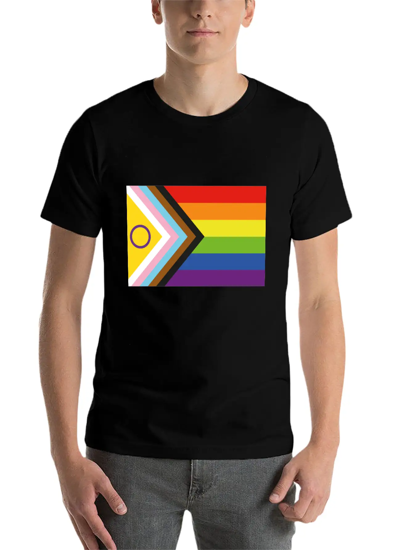 Progressive Pride Flag Relaxed Everyday Tee – Lightweight And Durable Cotton