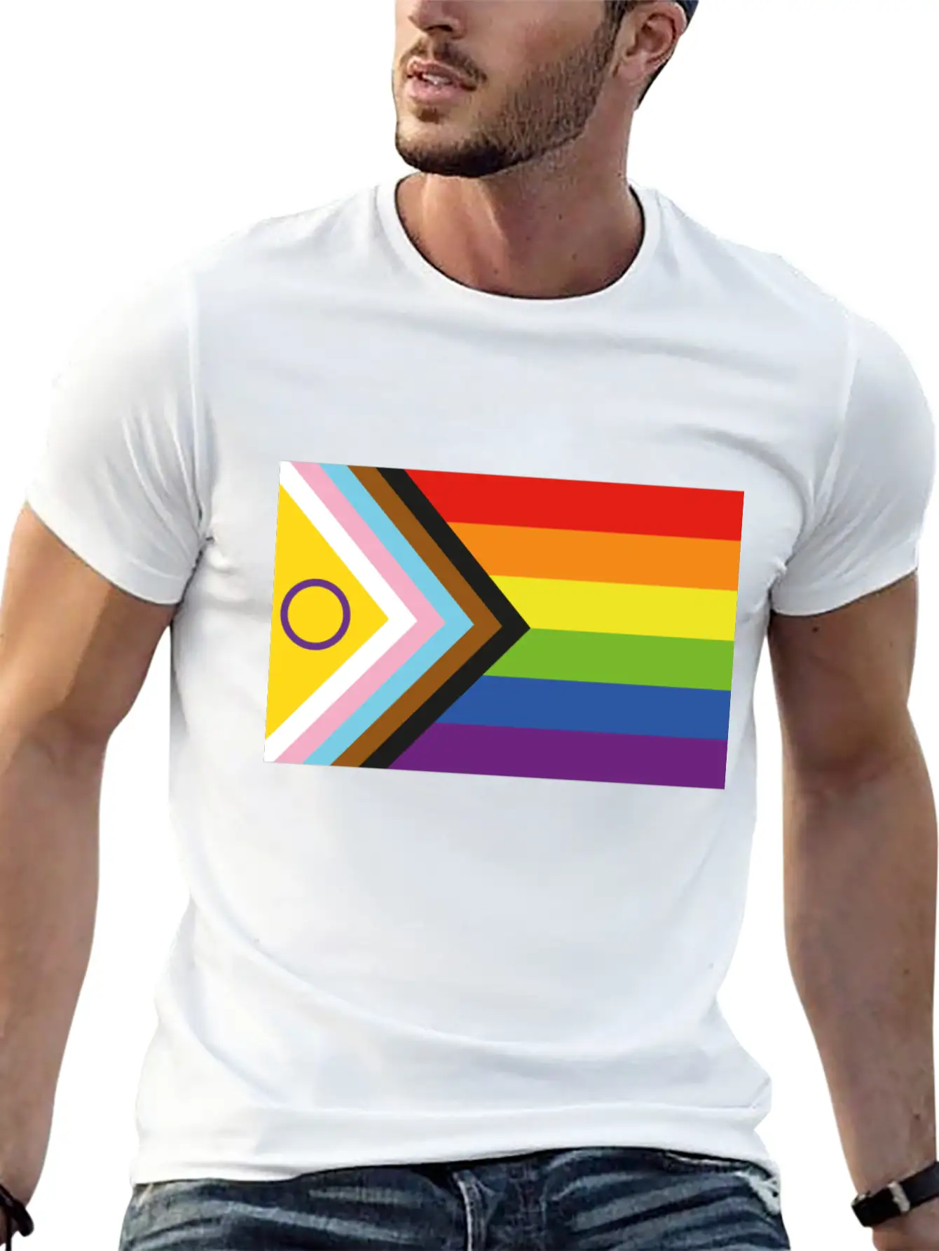 Progressive Pride Flag Relaxed Everyday Tee – Lightweight And Durable Cotton