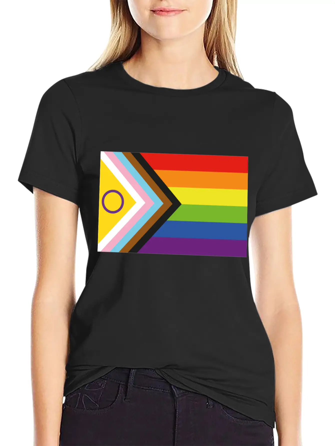 Progressive Pride Flag Relaxed Everyday Tee – Lightweight And Durable Cotton