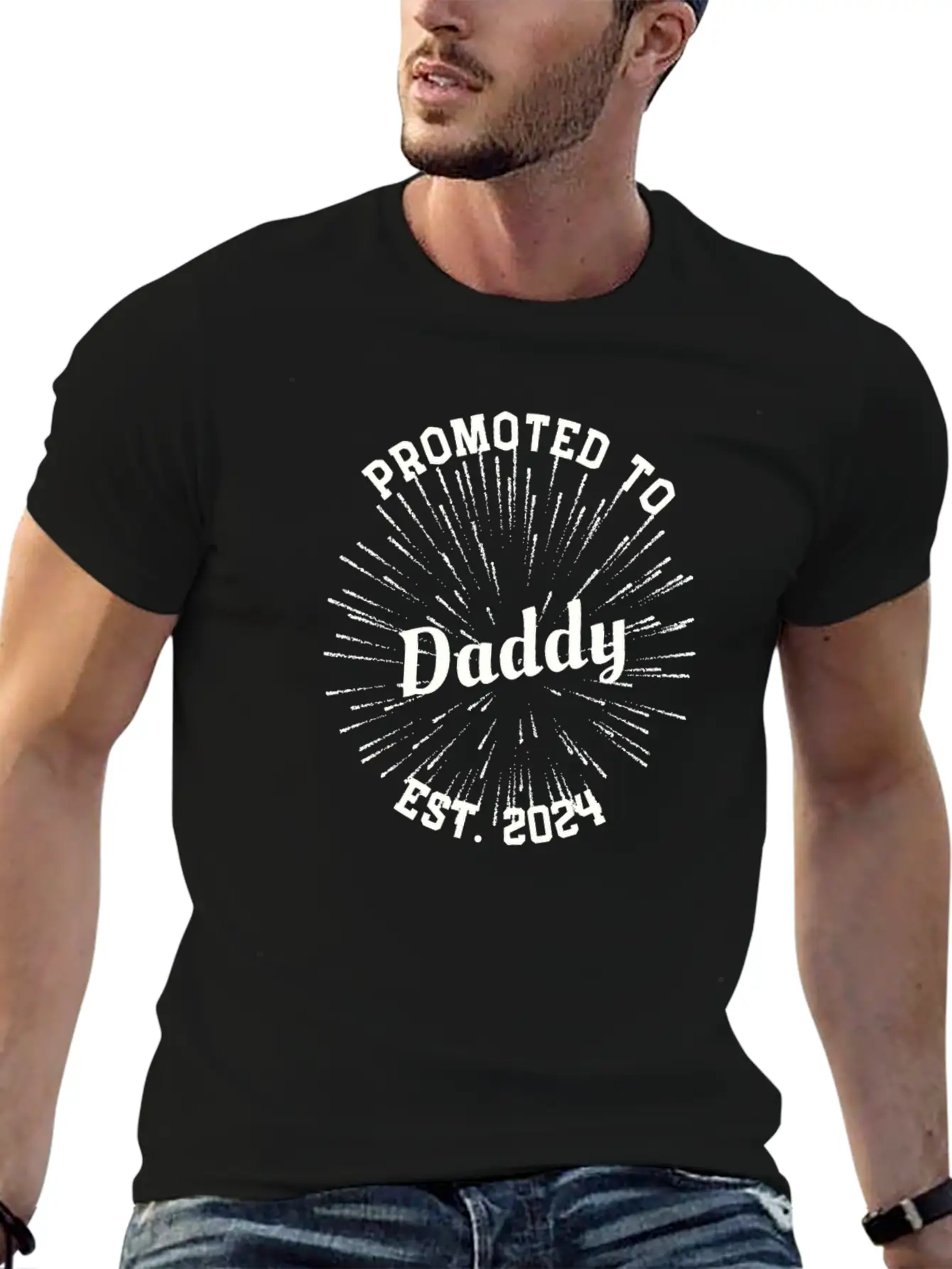 Promoted To Daddy Baby Announcement New-born Baby Lightweight Cotton T-Shirt – Daily Comfort Graphic Shirt