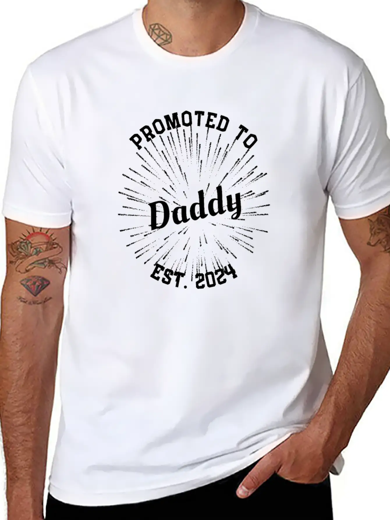 Promoted To Daddy Baby Announcement New-born Baby Lightweight Cotton T-Shirt – Daily Comfort Graphic Shirt