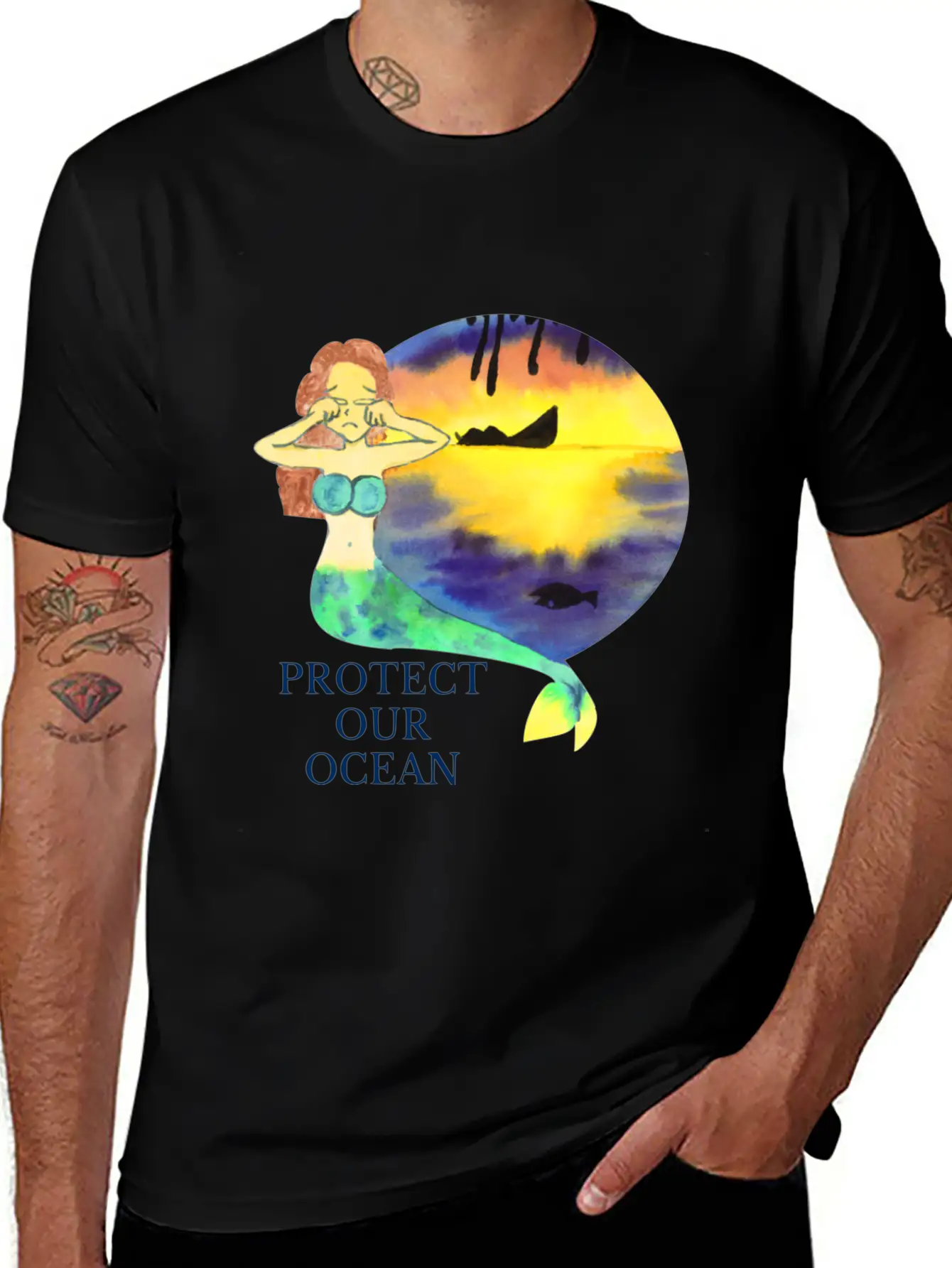Protect Our Ocean Lightweight Cotton T-Shirt – Daily Comfort Graphic Shirt