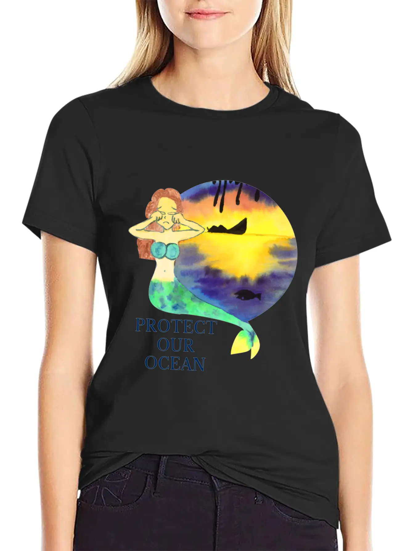 Protect Our Ocean Lightweight Cotton T-Shirt – Daily Comfort Graphic Shirt