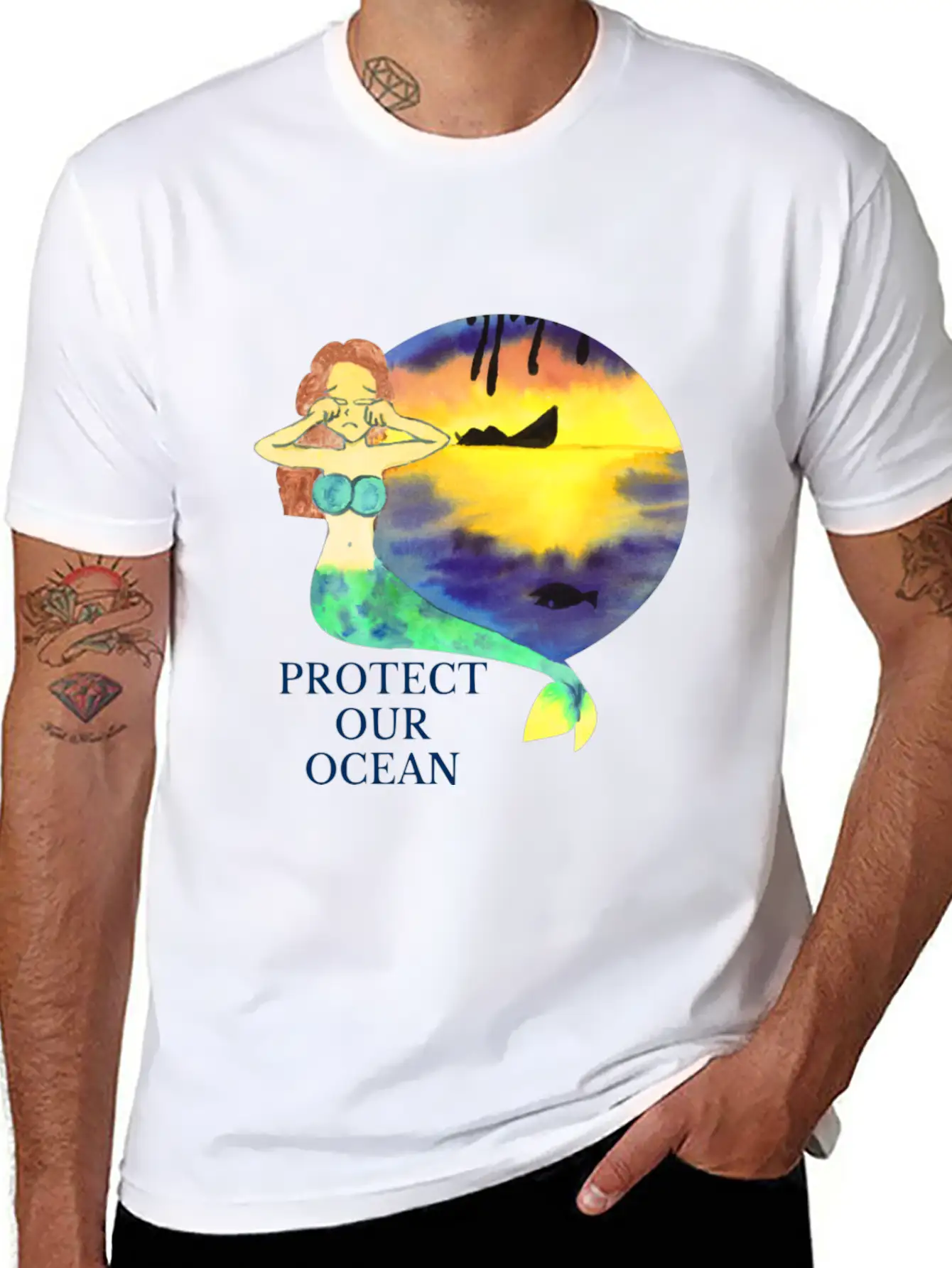 Protect Our Ocean Lightweight Cotton T-Shirt – Daily Comfort Graphic Shirt