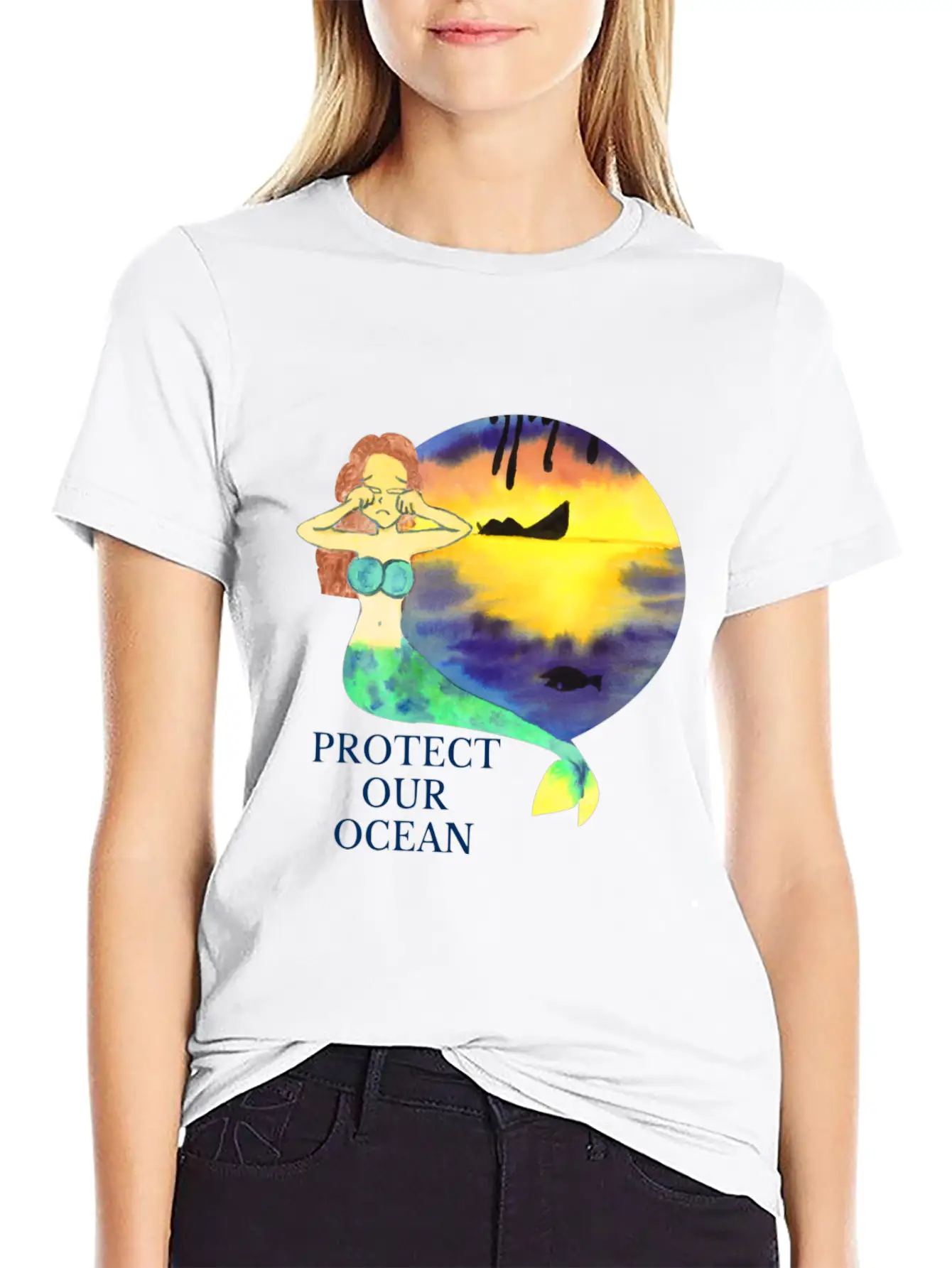 Protect Our Ocean Lightweight Cotton T-Shirt – Daily Comfort Graphic Shirt