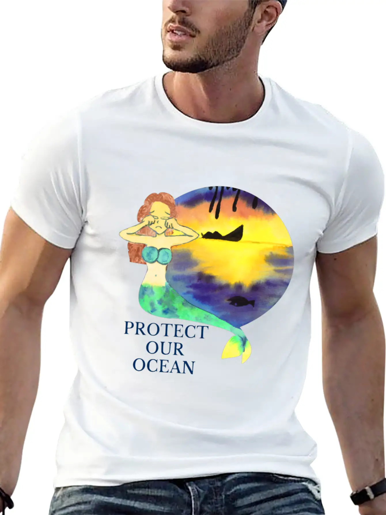 Protect Our Ocean Lightweight Cotton T-Shirt – Daily Comfort Graphic Shirt