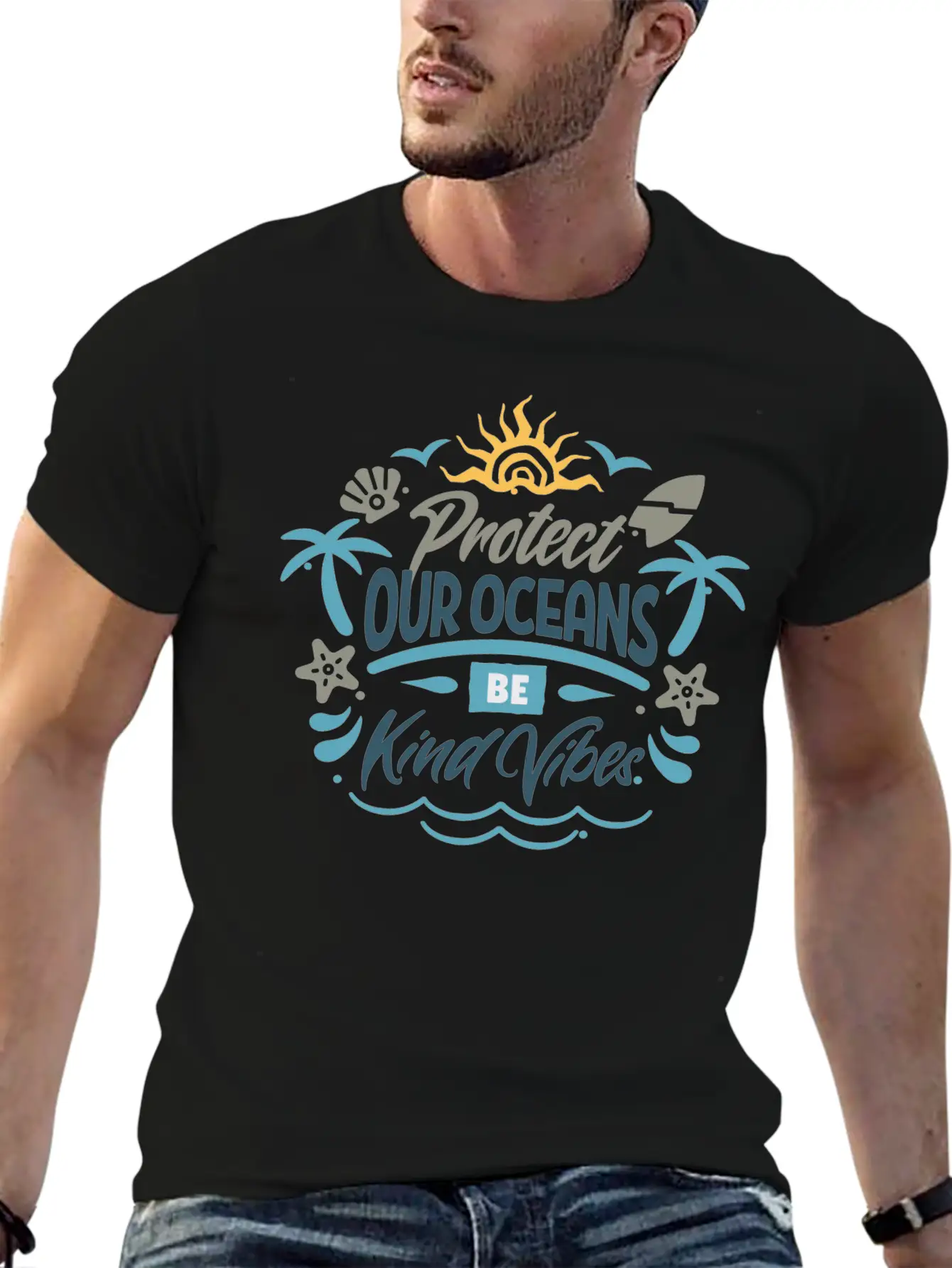 Protect Our Oceans Lightweight Cotton T-Shirt – Daily Comfort Graphic Shirt
