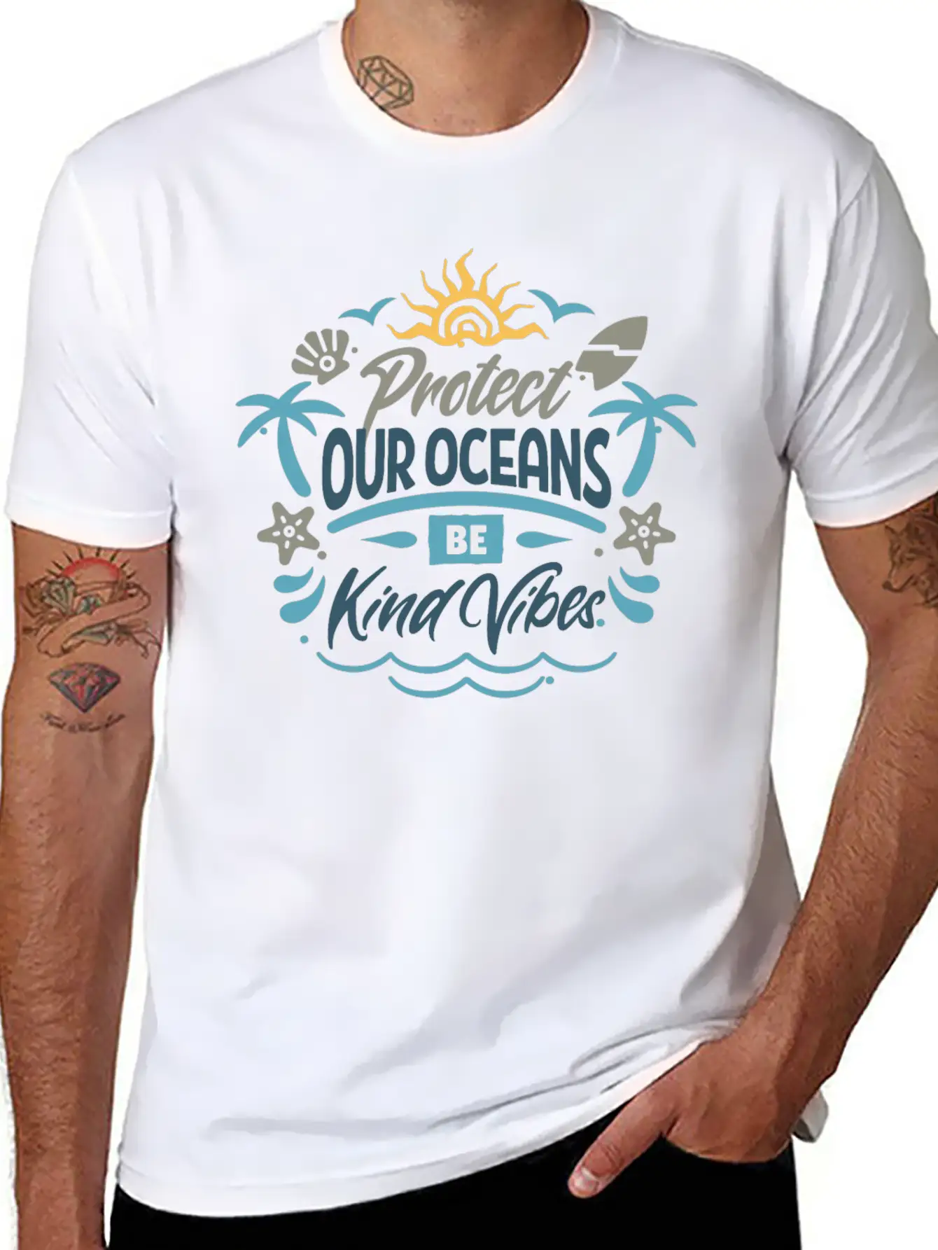 Protect Our Oceans Lightweight Cotton T-Shirt – Daily Comfort Graphic Shirt