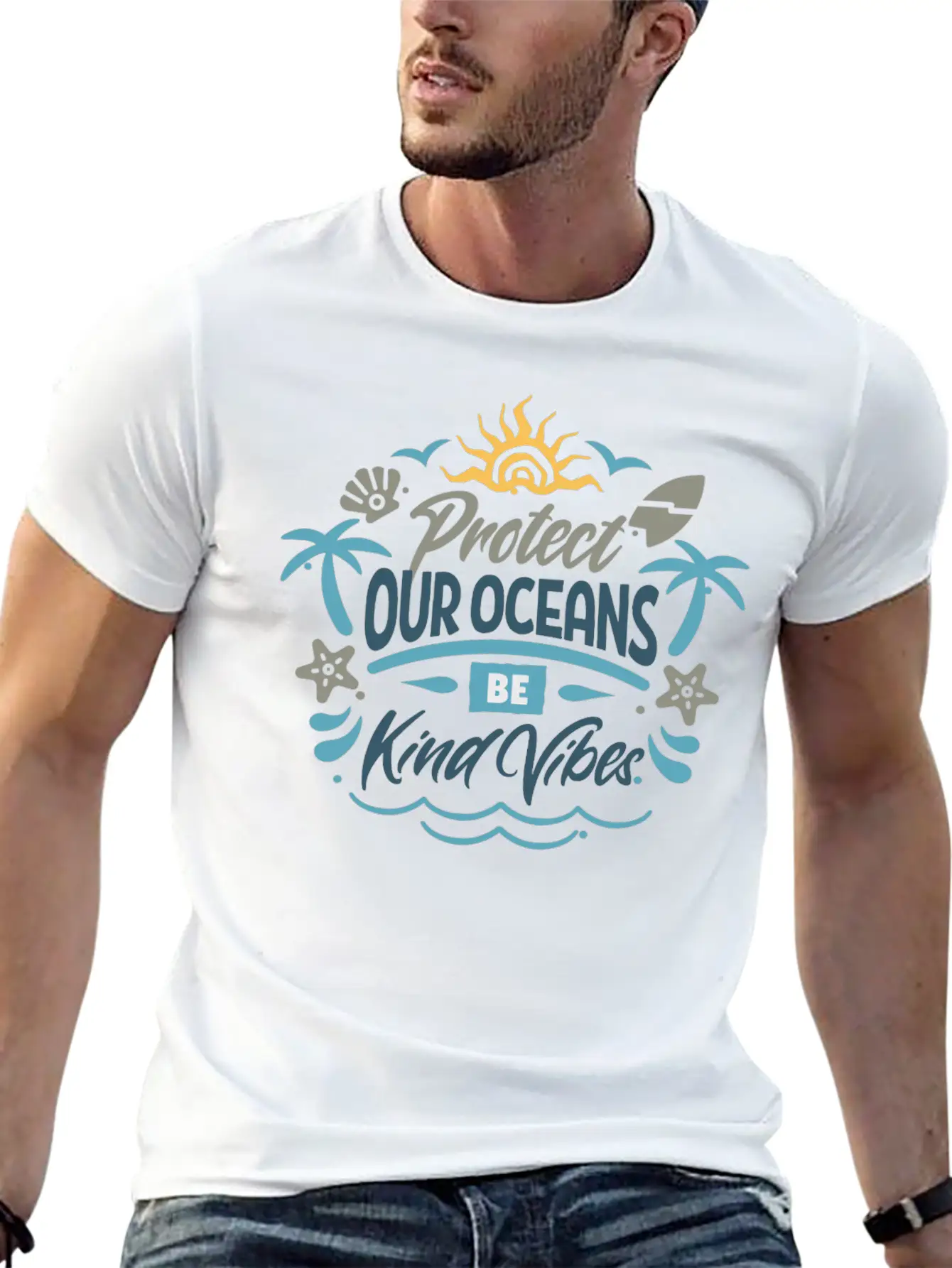 Protect Our Oceans Lightweight Cotton T-Shirt – Daily Comfort Graphic Shirt