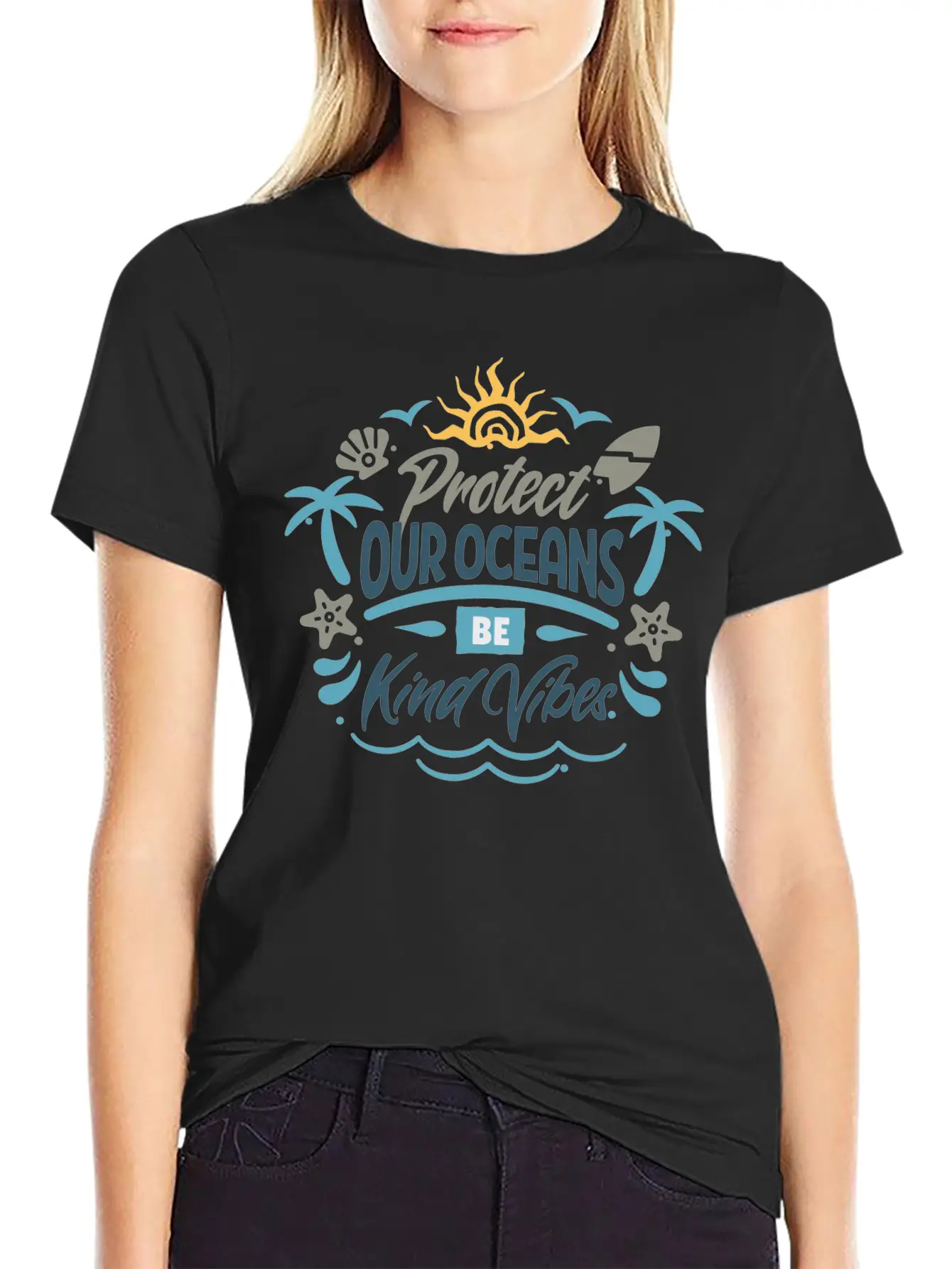 Protect Our Oceans Lightweight Cotton T-Shirt – Daily Comfort Graphic Shirt