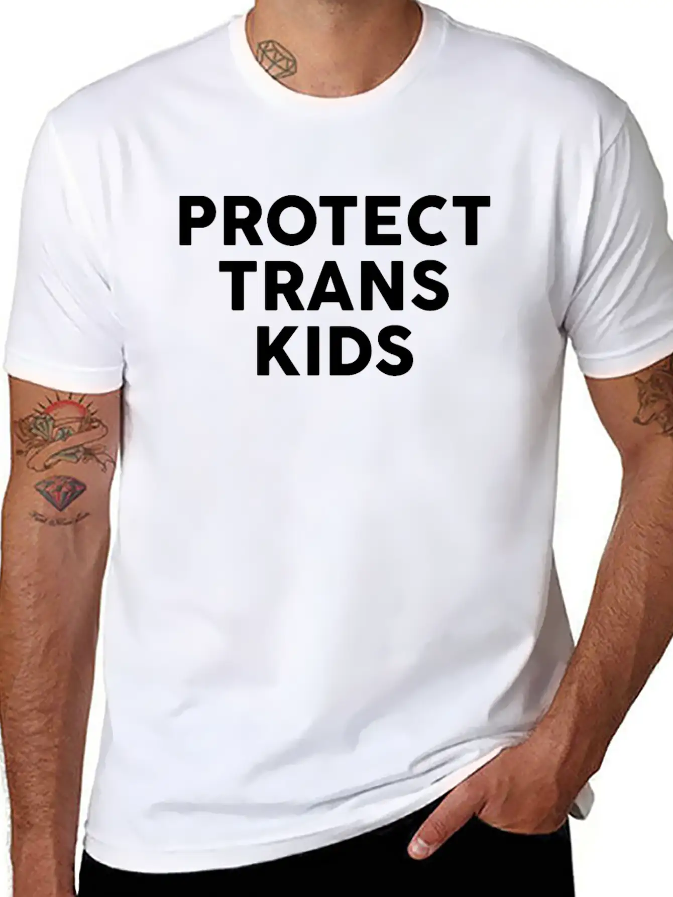 Protect Trans Kids Essential Cotton Tee For Daily Outfits – Unisex Style
