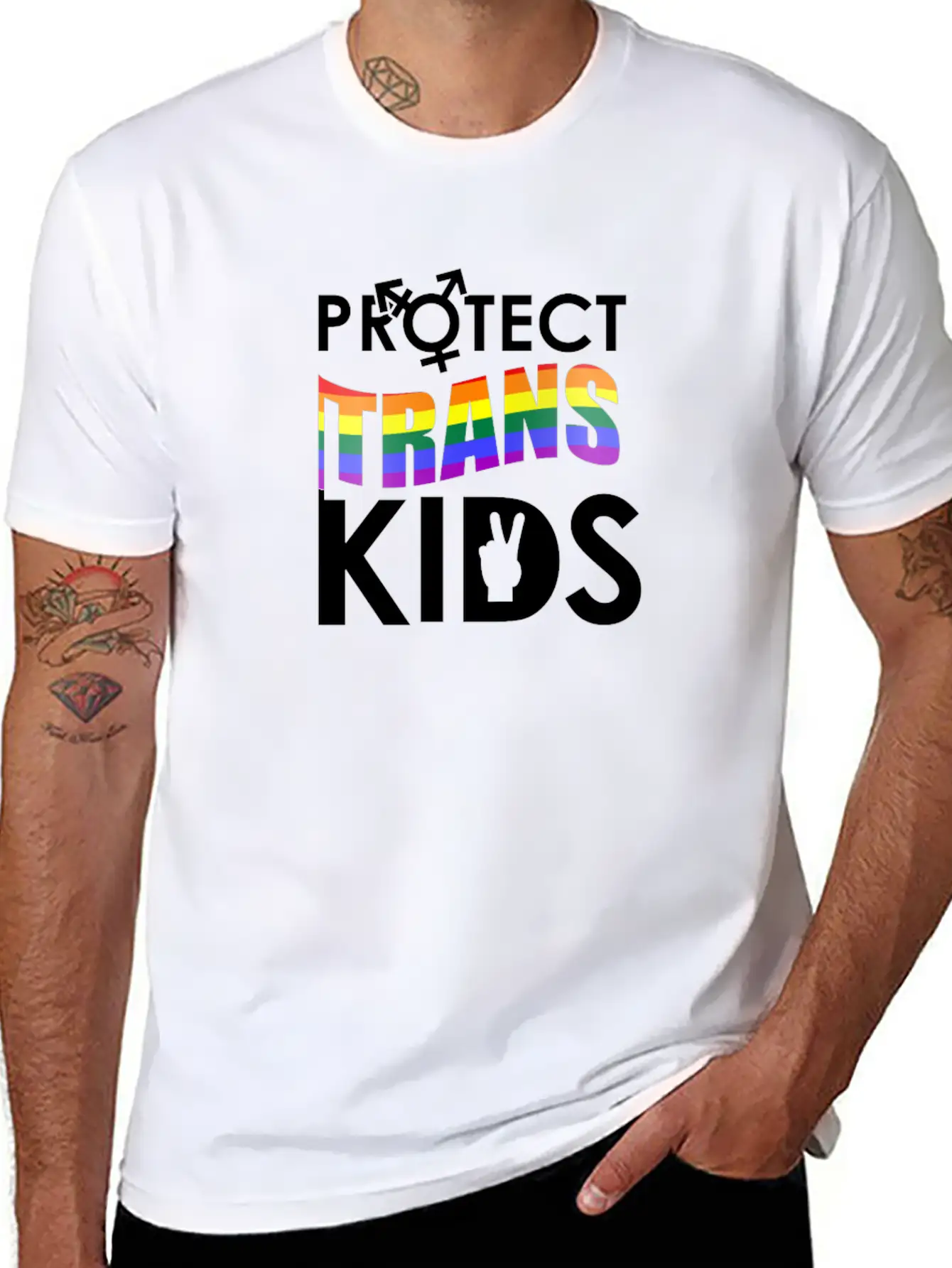 Protect Trans Kids - LGBTQ Pride Transgender Gift Soft Cotton Short Sleeve Tee – Unisex Wardrobe Staple