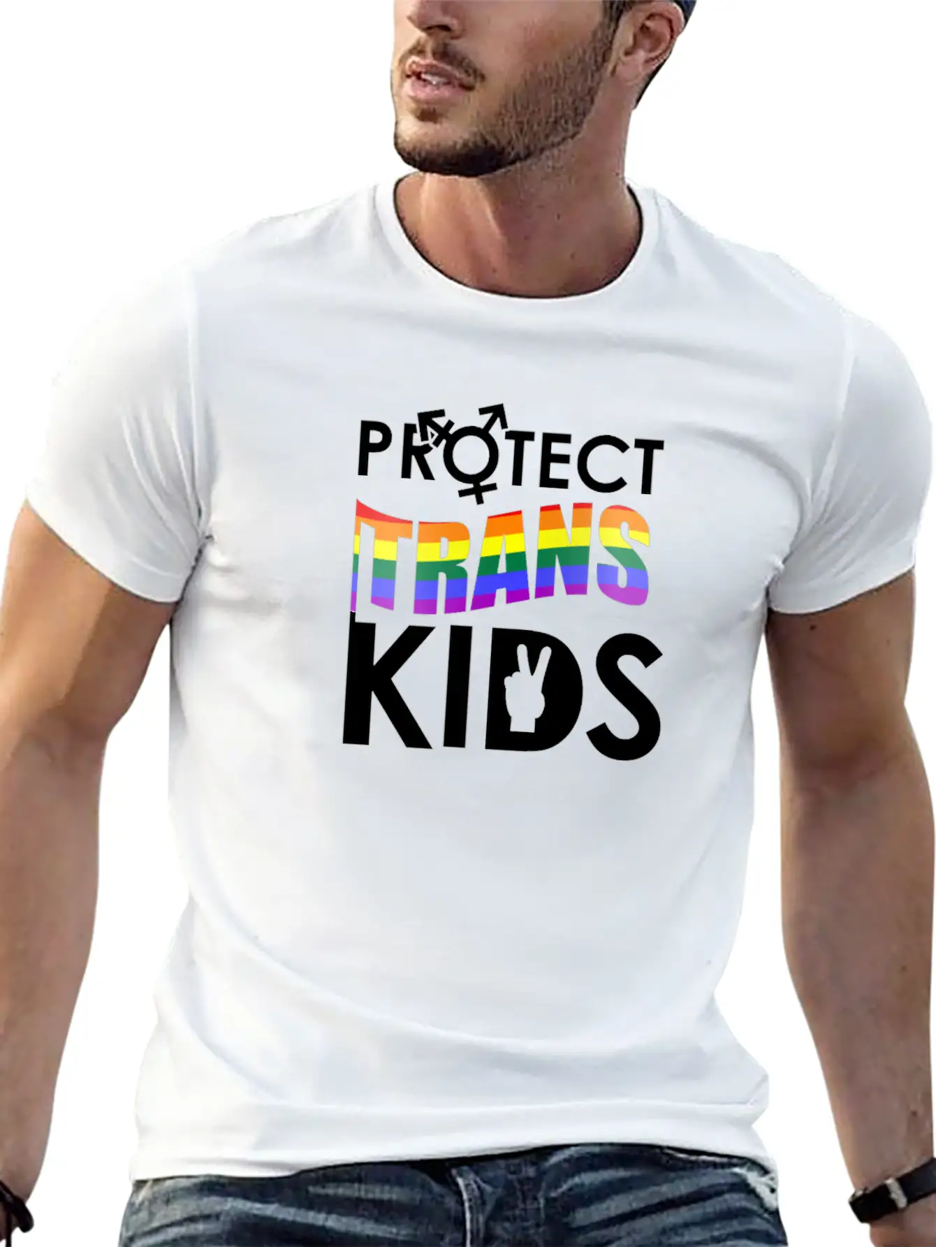 Protect Trans Kids - LGBTQ Pride Transgender Gift Soft Cotton Short Sleeve Tee – Unisex Wardrobe Staple