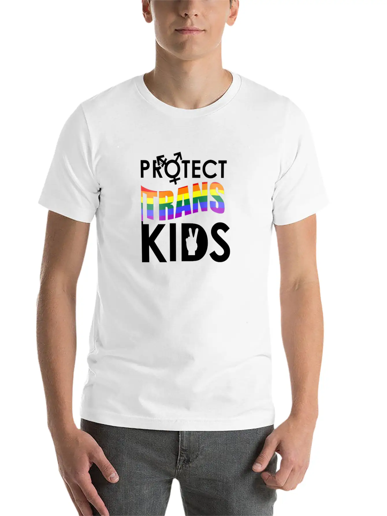 Protect Trans Kids - LGBTQ Pride Transgender Gift Soft Cotton Short Sleeve Tee – Unisex Wardrobe Staple