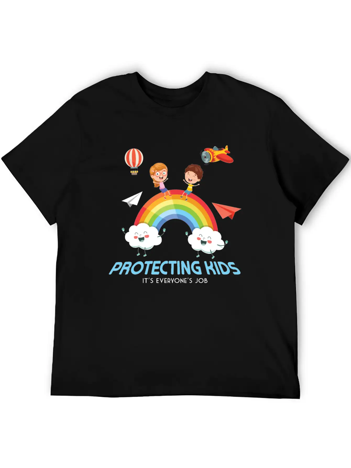 Protecting Kids It's Everyone's Job Child Safety Unisex Casual T-Shirt – Clean Design For Daily Comfort