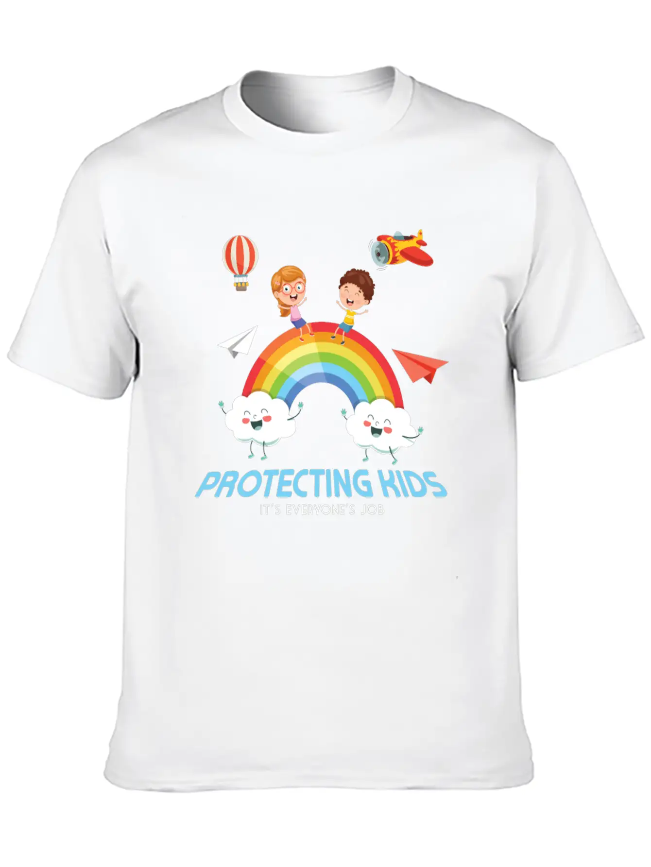Protecting Kids It's Everyone's Job Child Safety Unisex Casual T-Shirt – Clean Design For Daily Comfort