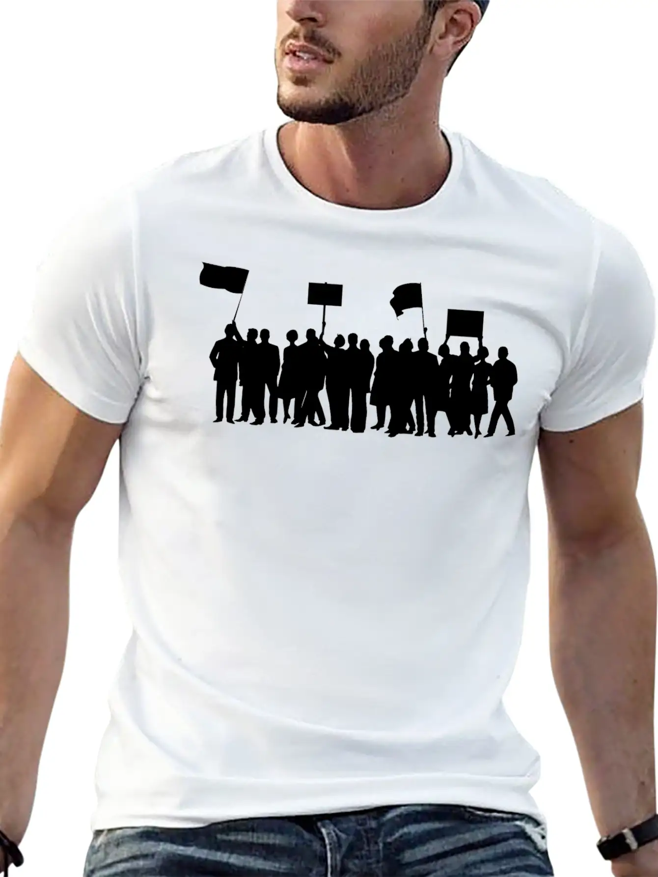 Protest March Classic Fit Graphic Tee For Daily Comfort – Unisex Cotton Shirt