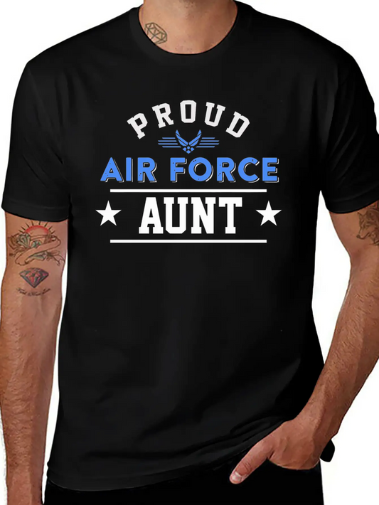 Proud Air Force Aunt Essential Cotton Tee For Daily Outfits – Unisex Style