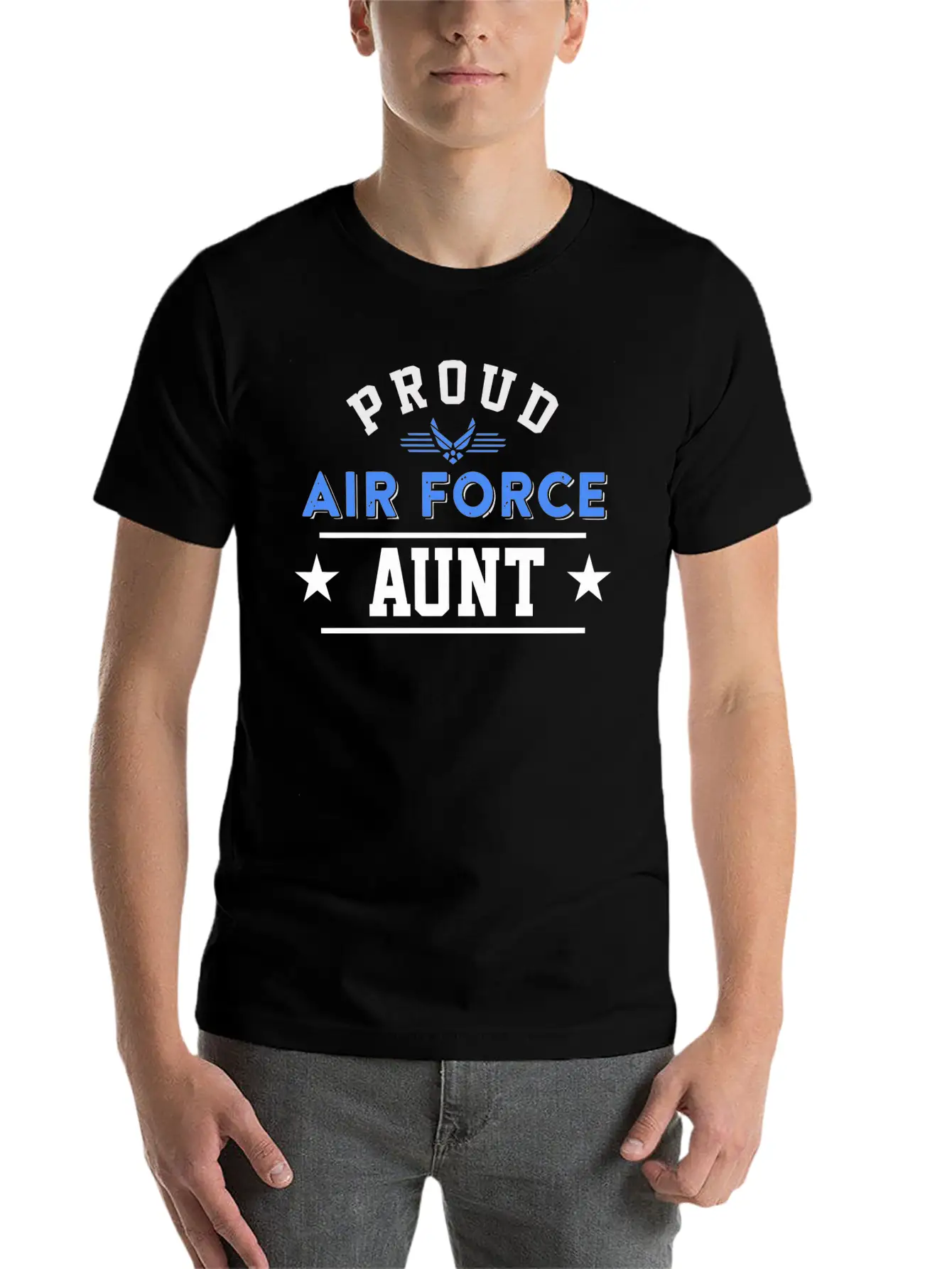 Proud Air Force Aunt Essential Cotton Tee For Daily Outfits – Unisex Style