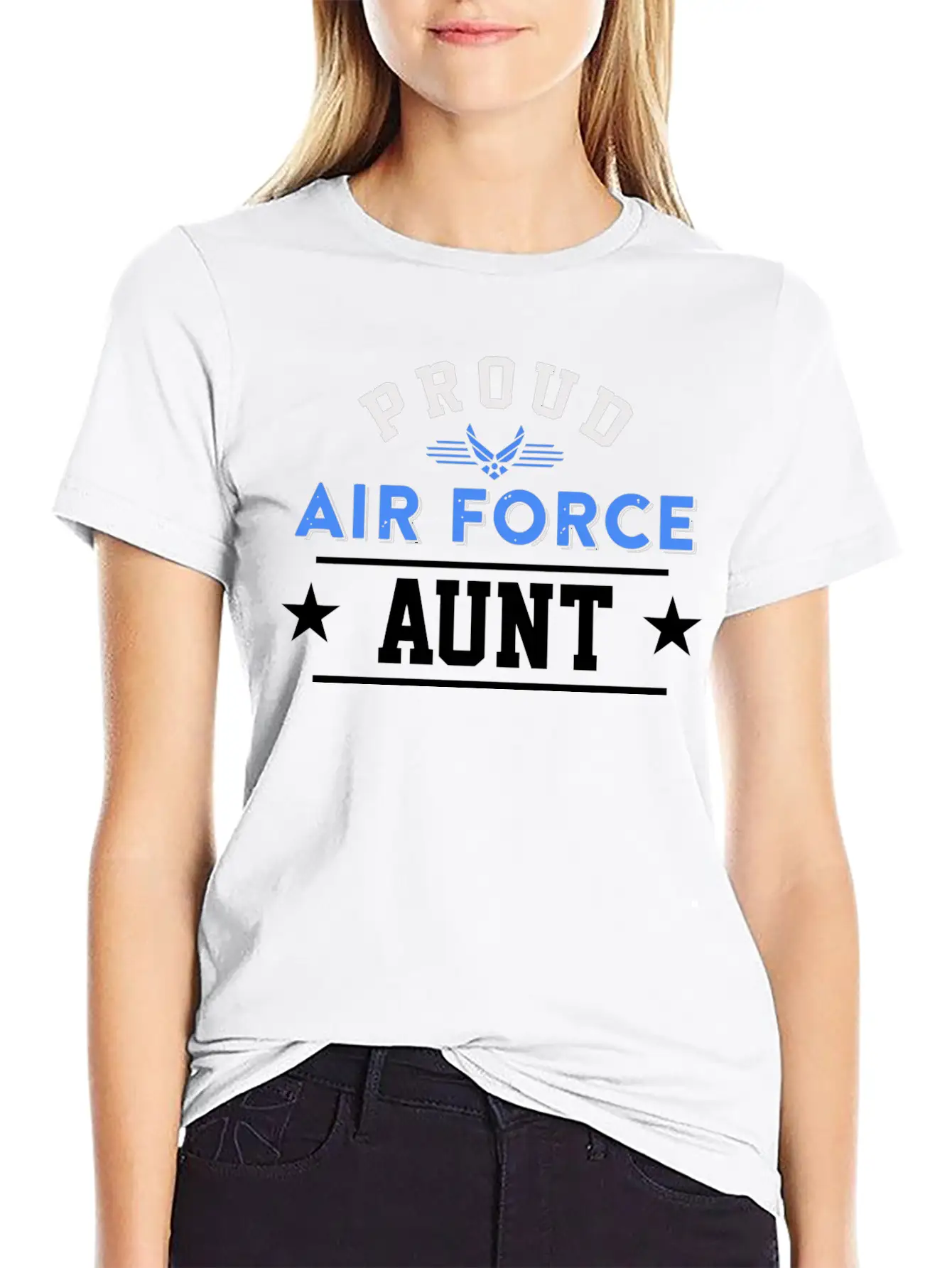 Proud Air Force Aunt Essential Cotton Tee For Daily Outfits – Unisex Style