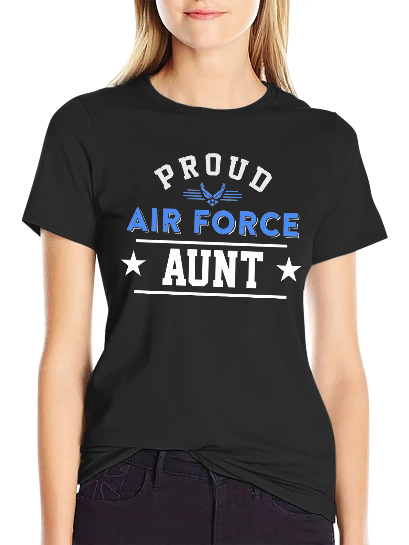 Proud Air Force Aunt Essential Cotton Tee For Daily Outfits – Unisex Style