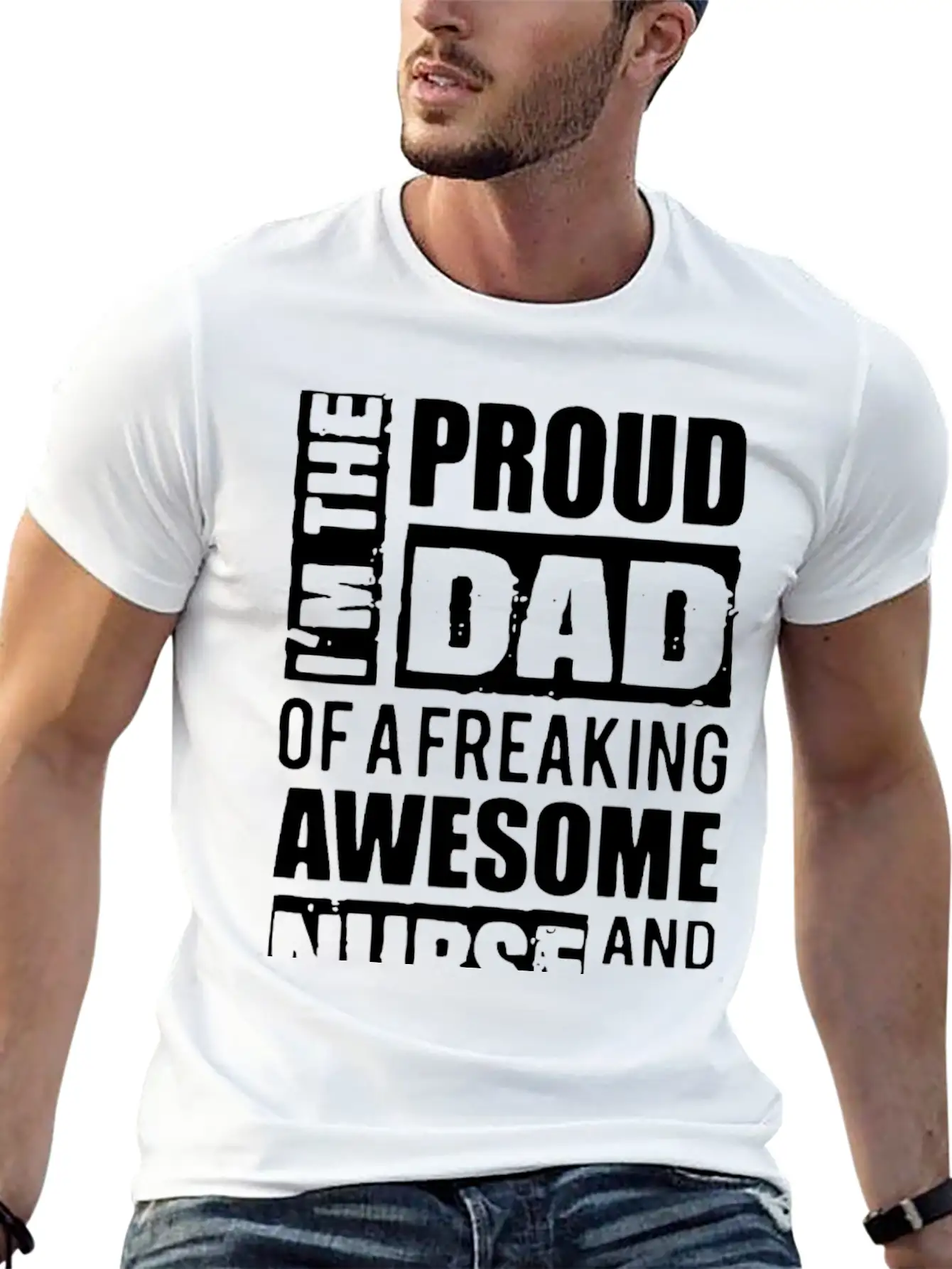 Proud Dad Nurse Basic Graphic T-Shirt – Daily Comfort In Soft Cotton