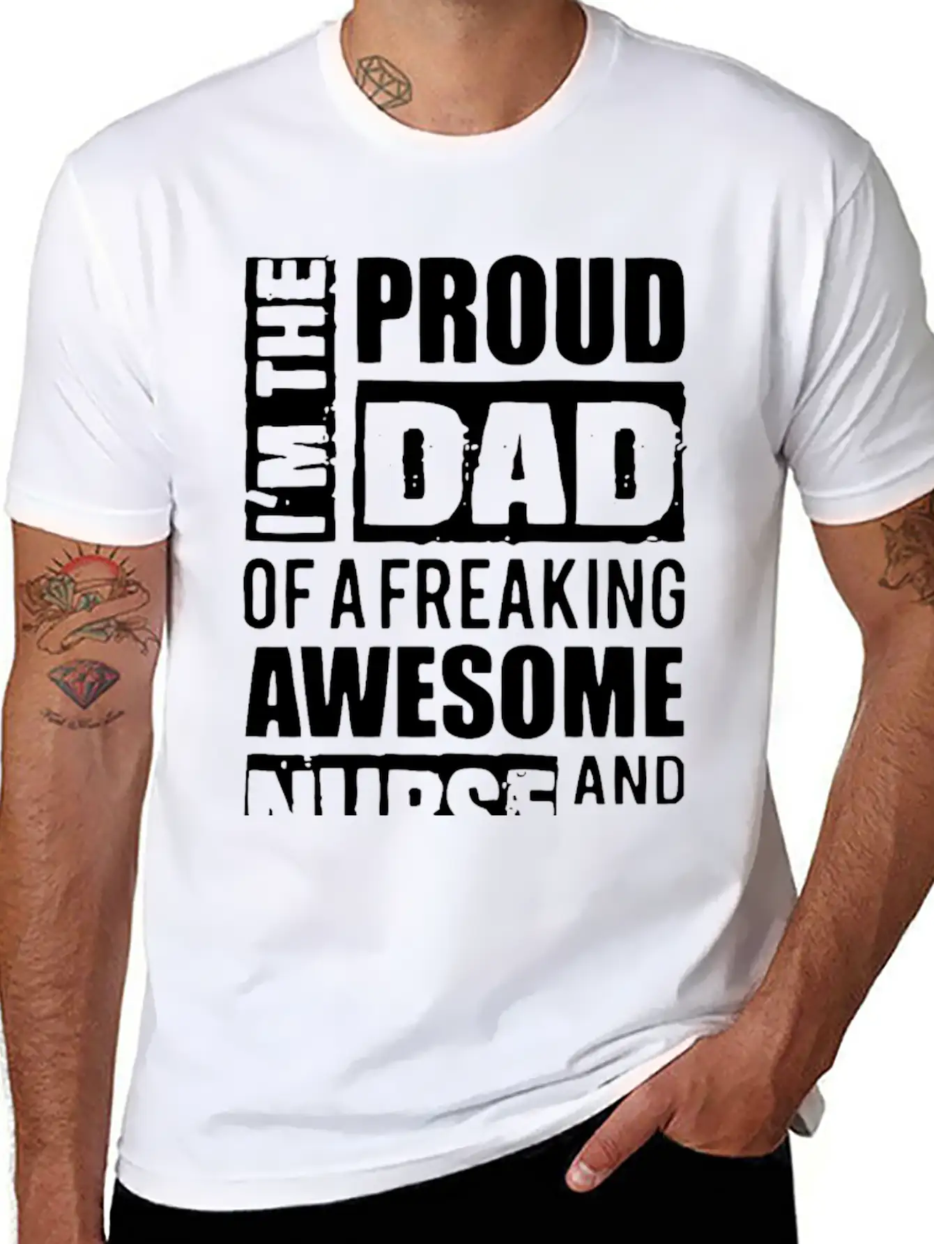 Proud Dad Nurse Basic Graphic T-Shirt – Daily Comfort In Soft Cotton