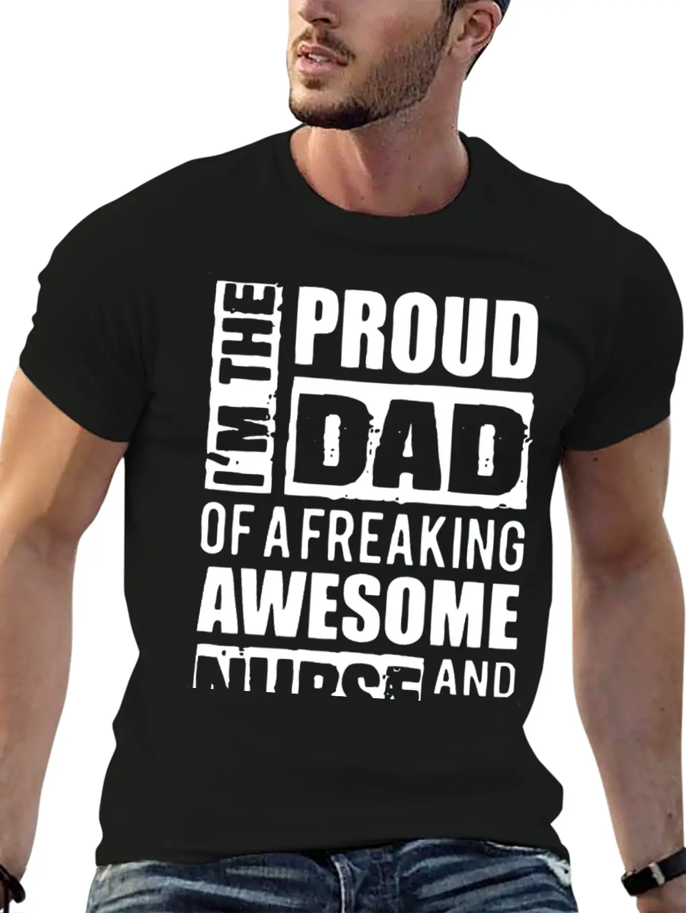 Proud Dad Nurse Basic Graphic T-Shirt – Daily Comfort In Soft Cotton