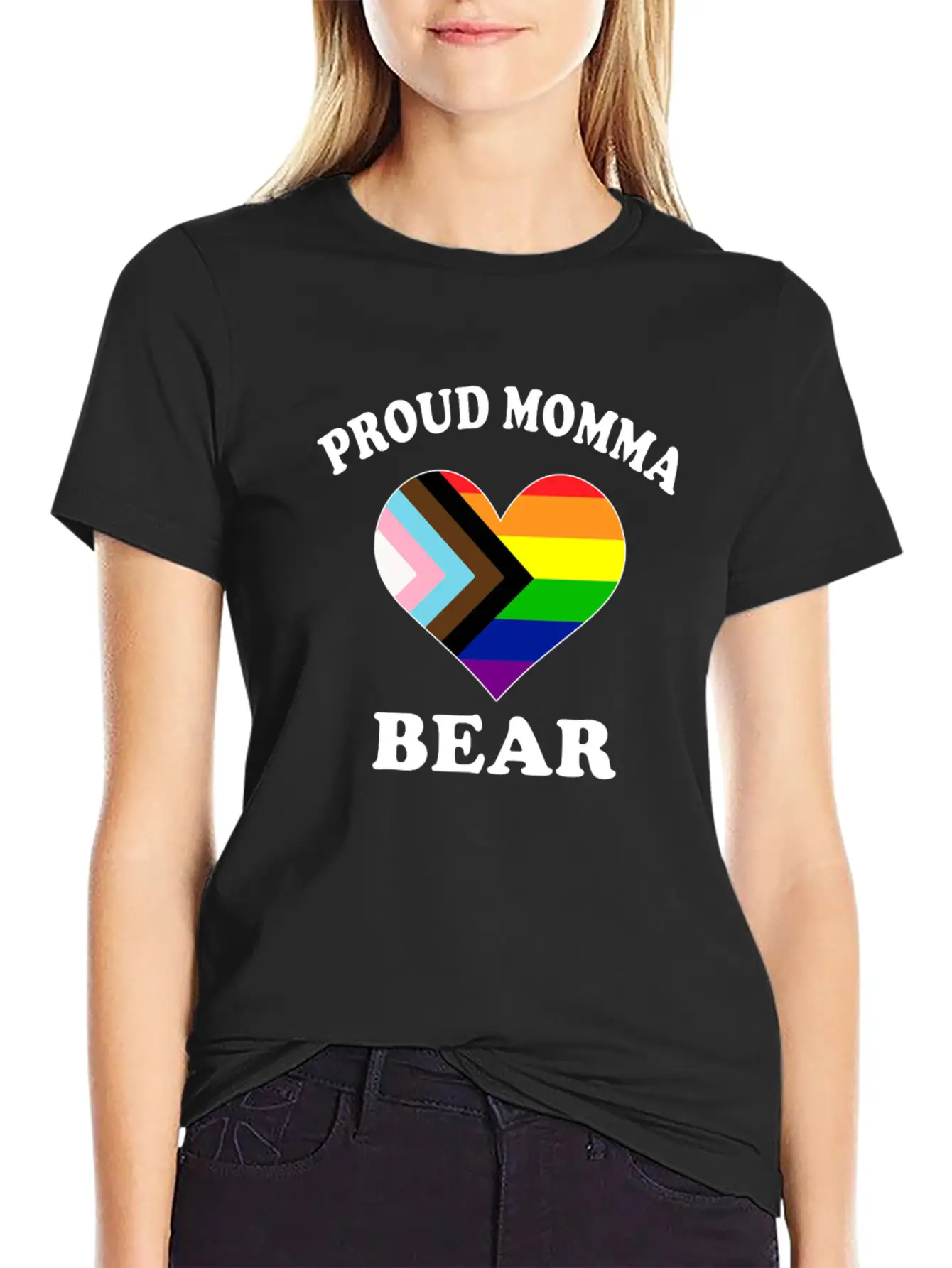Proud Momma Bear Trans LGTBQ Pride Black Month Modern Fit Casual T-Shirt – Clean And Versatile Design