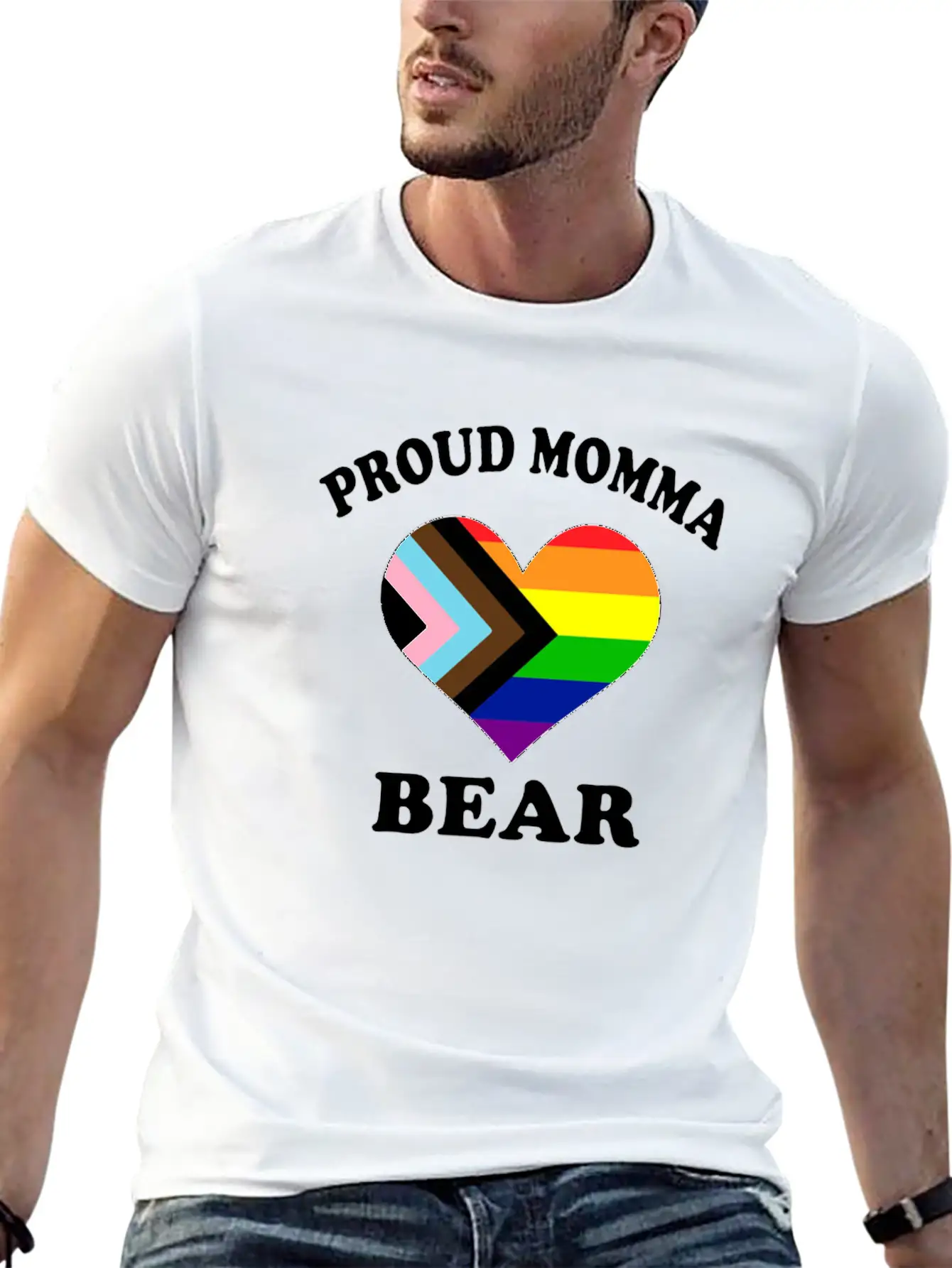 Proud Momma Bear Trans LGTBQ Pride Black Month Modern Fit Casual T-Shirt – Clean And Versatile Design