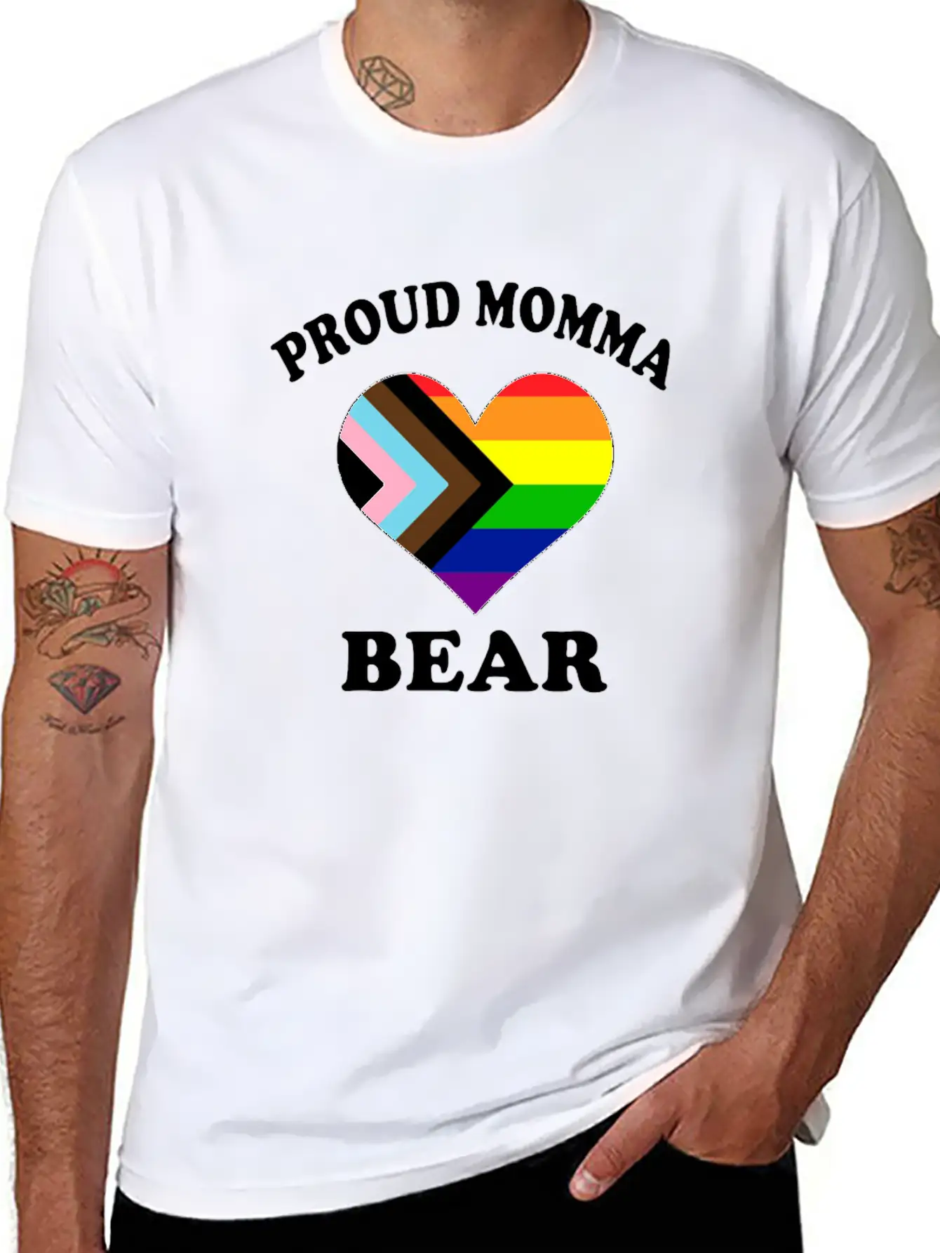 Proud Momma Bear Trans LGTBQ Pride Black Month Modern Fit Casual T-Shirt – Clean And Versatile Design