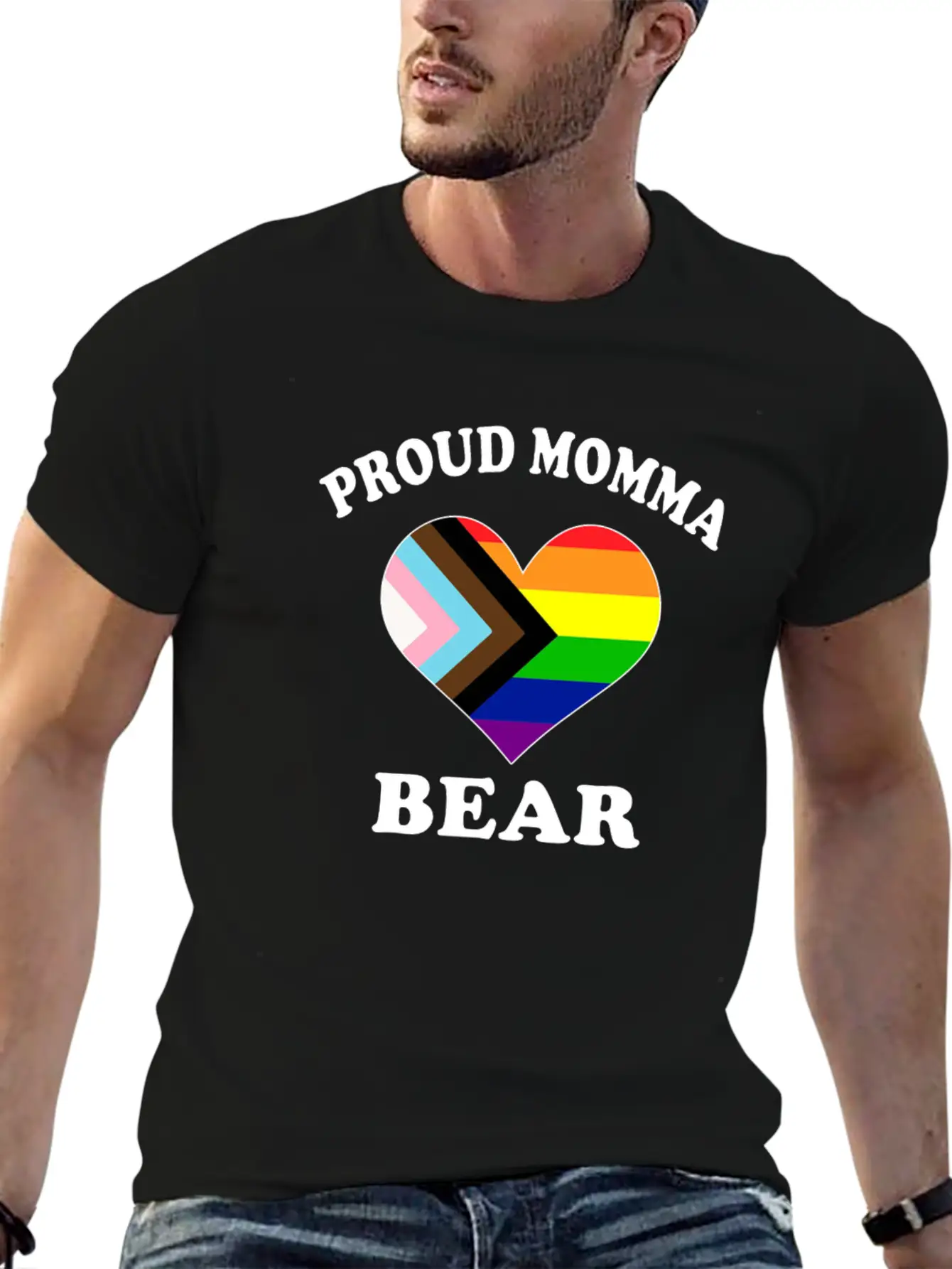 Proud Momma Bear Trans LGTBQ Pride Black Month Modern Fit Casual T-Shirt – Clean And Versatile Design