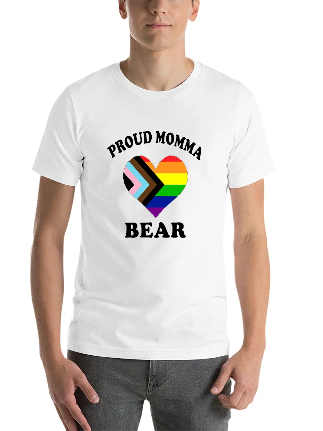 Proud Momma Bear Trans LGTBQ Pride Black Month Modern Fit Casual T-Shirt – Clean And Versatile Design