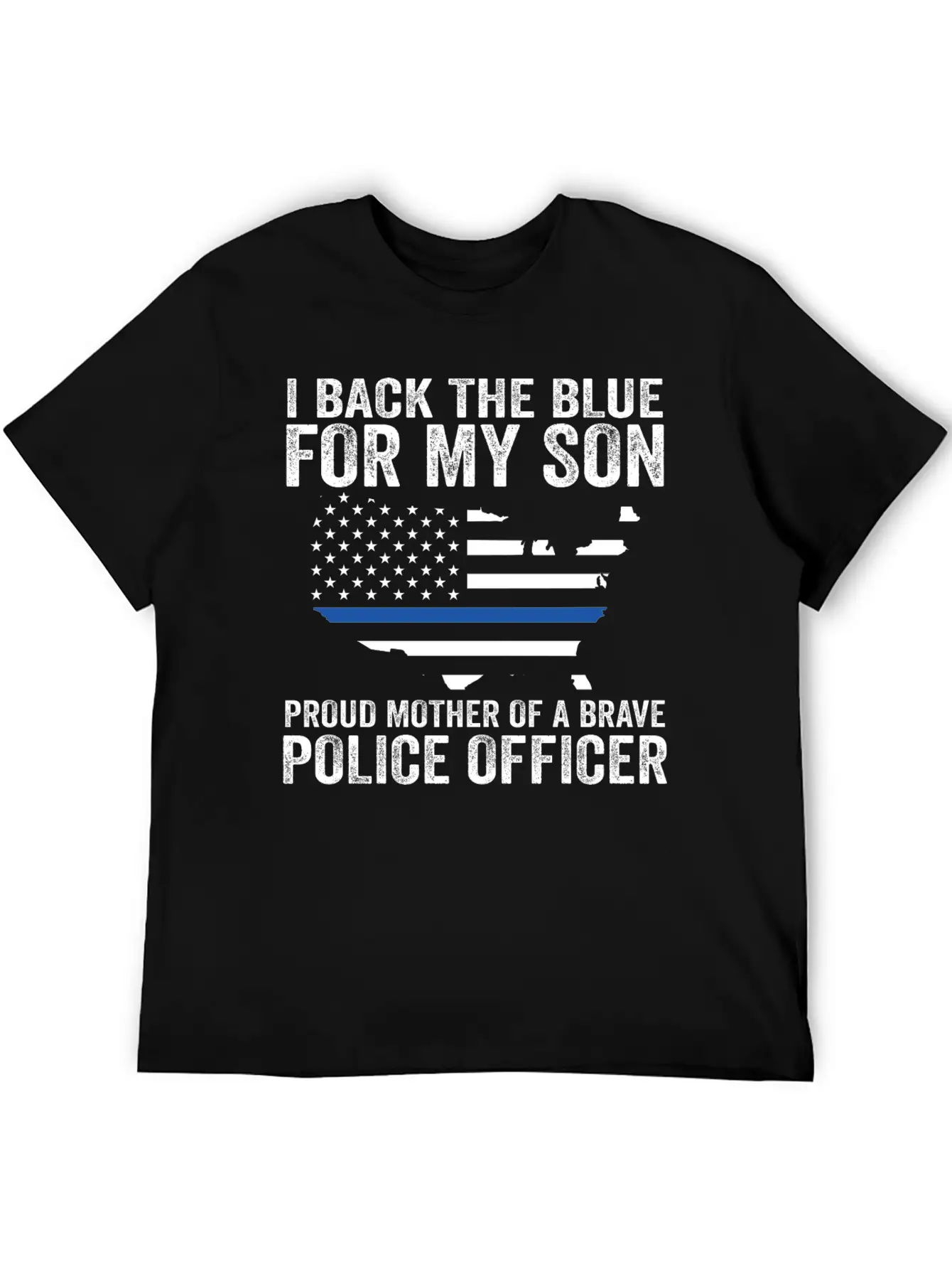 Proud Mother Of A Brave Police Officer Shirts! Lightweight Cotton T-Shirt – Daily Comfort Graphic Shirt