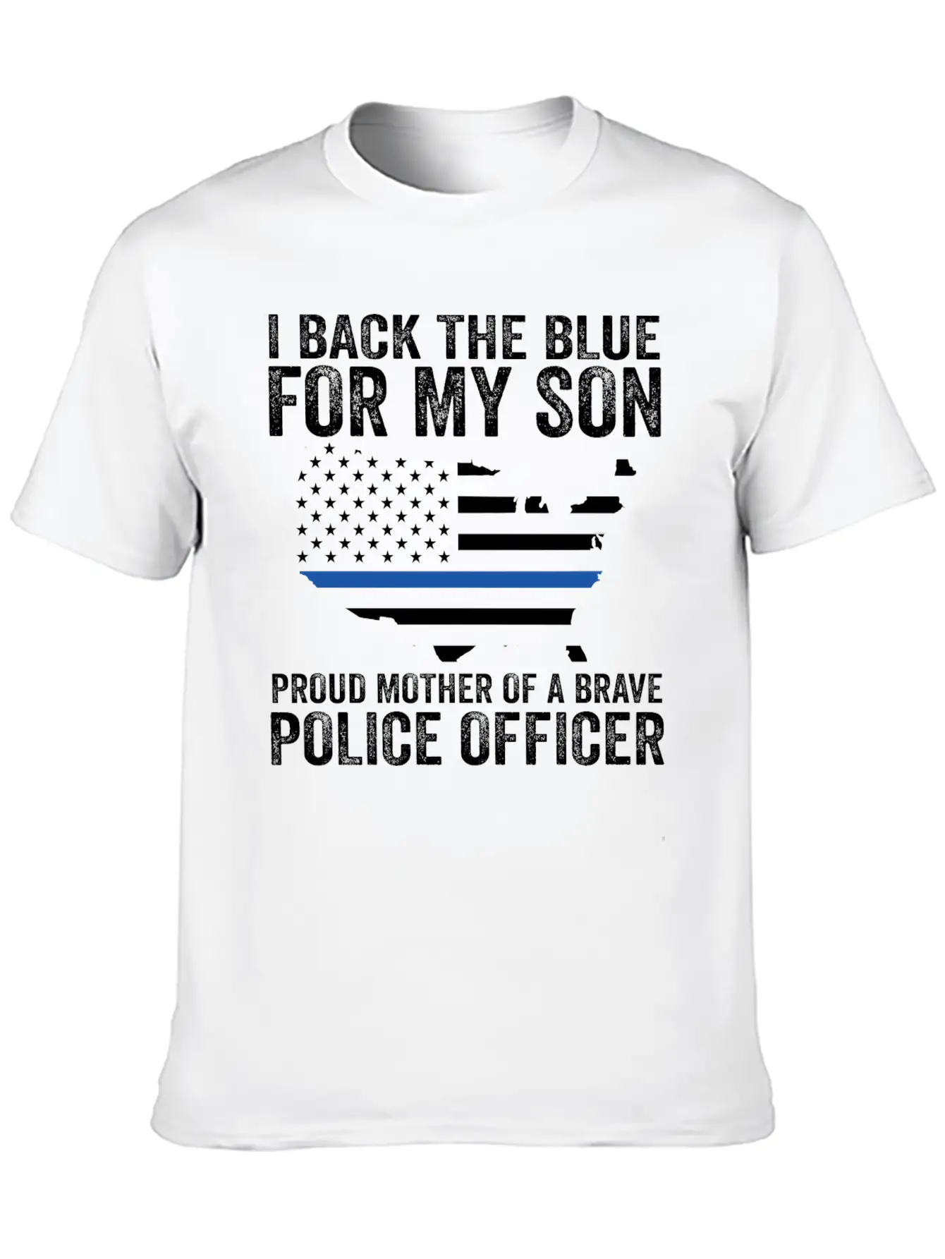 Proud Mother Of A Brave Police Officer Shirts! Lightweight Cotton T-Shirt – Daily Comfort Graphic Shirt