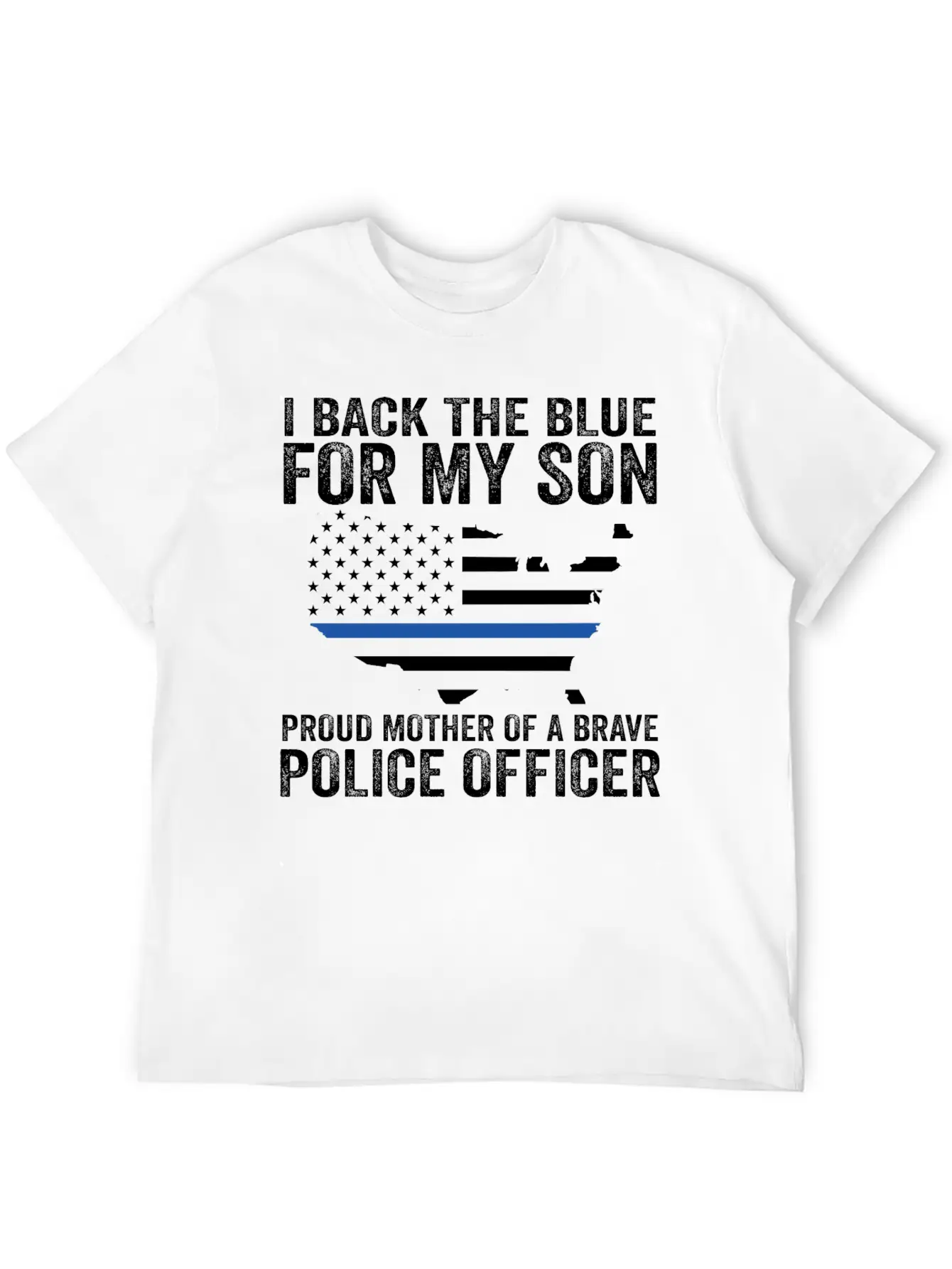 Proud Mother Of A Brave Police Officer Shirts! Lightweight Cotton T-Shirt – Daily Comfort Graphic Shirt