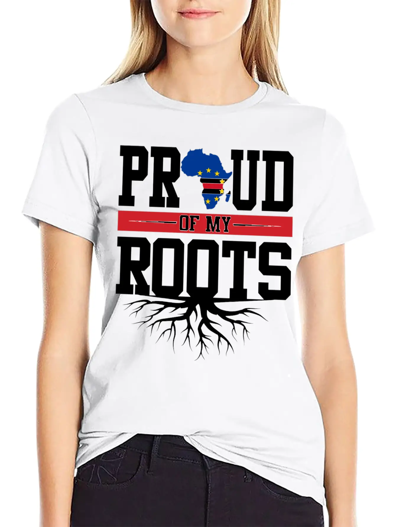 Proud Of My Roots With Cape Cabo Verde Flag In Afr Soft Cotton Short Sleeve Tee – Unisex Wardrobe Staple