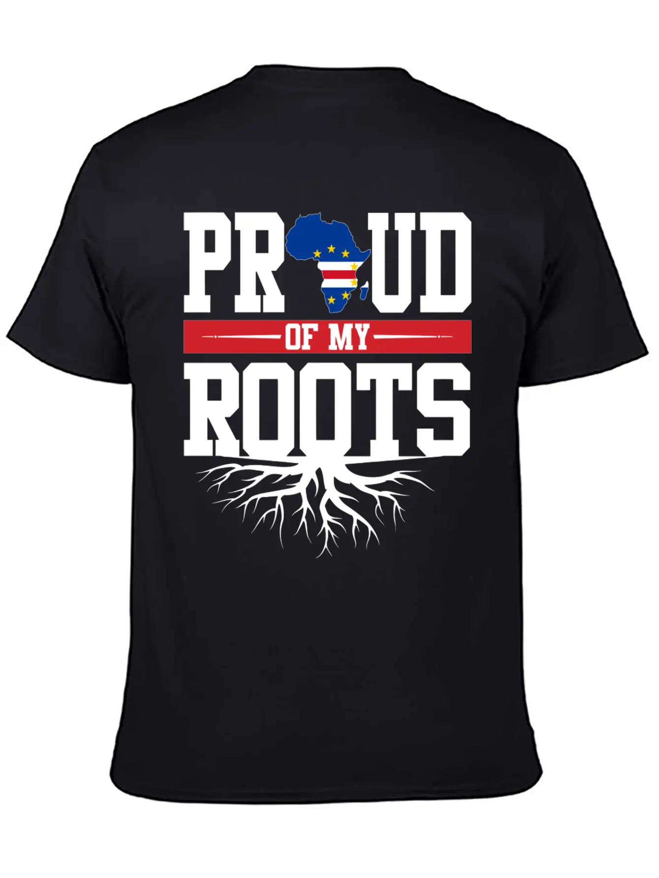 Proud Of My Roots With Cape Cabo Verde Flag In Afr Soft Cotton Short Sleeve Tee – Unisex Wardrobe Staple