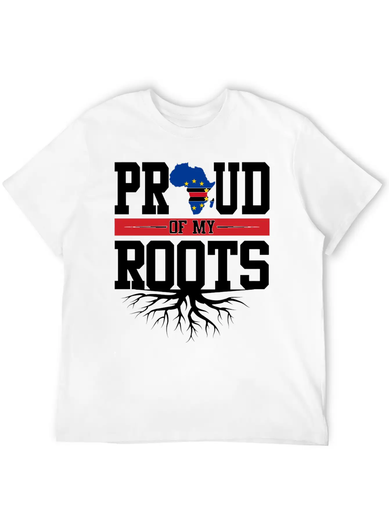 Proud Of My Roots With Cape Cabo Verde Flag In Afr Soft Cotton Short Sleeve Tee – Unisex Wardrobe Staple