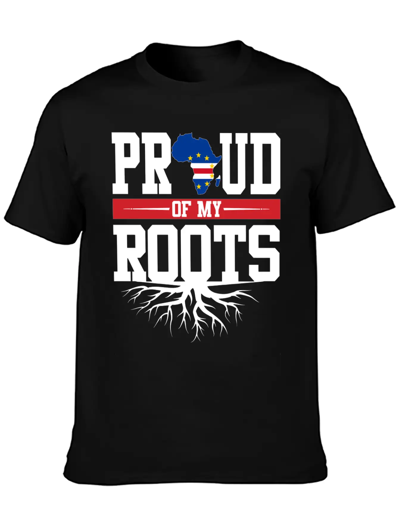 Proud Of My Roots With Cape Cabo Verde Flag In Afr Soft Cotton Short Sleeve Tee – Unisex Wardrobe Staple