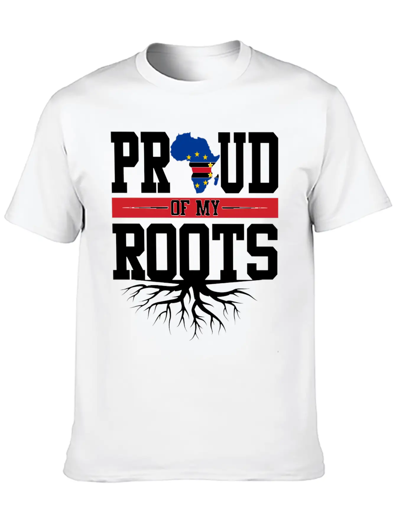 Proud Of My Roots With Cape Cabo Verde Flag In Afr Soft Cotton Short Sleeve Tee – Unisex Wardrobe Staple