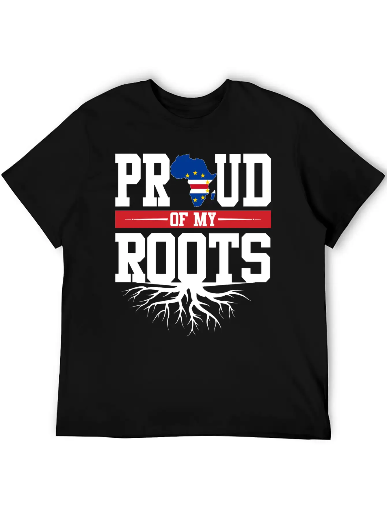 Proud Of My Roots With Cape Cabo Verde Flag In Afr Soft Cotton Short Sleeve Tee – Unisex Wardrobe Staple